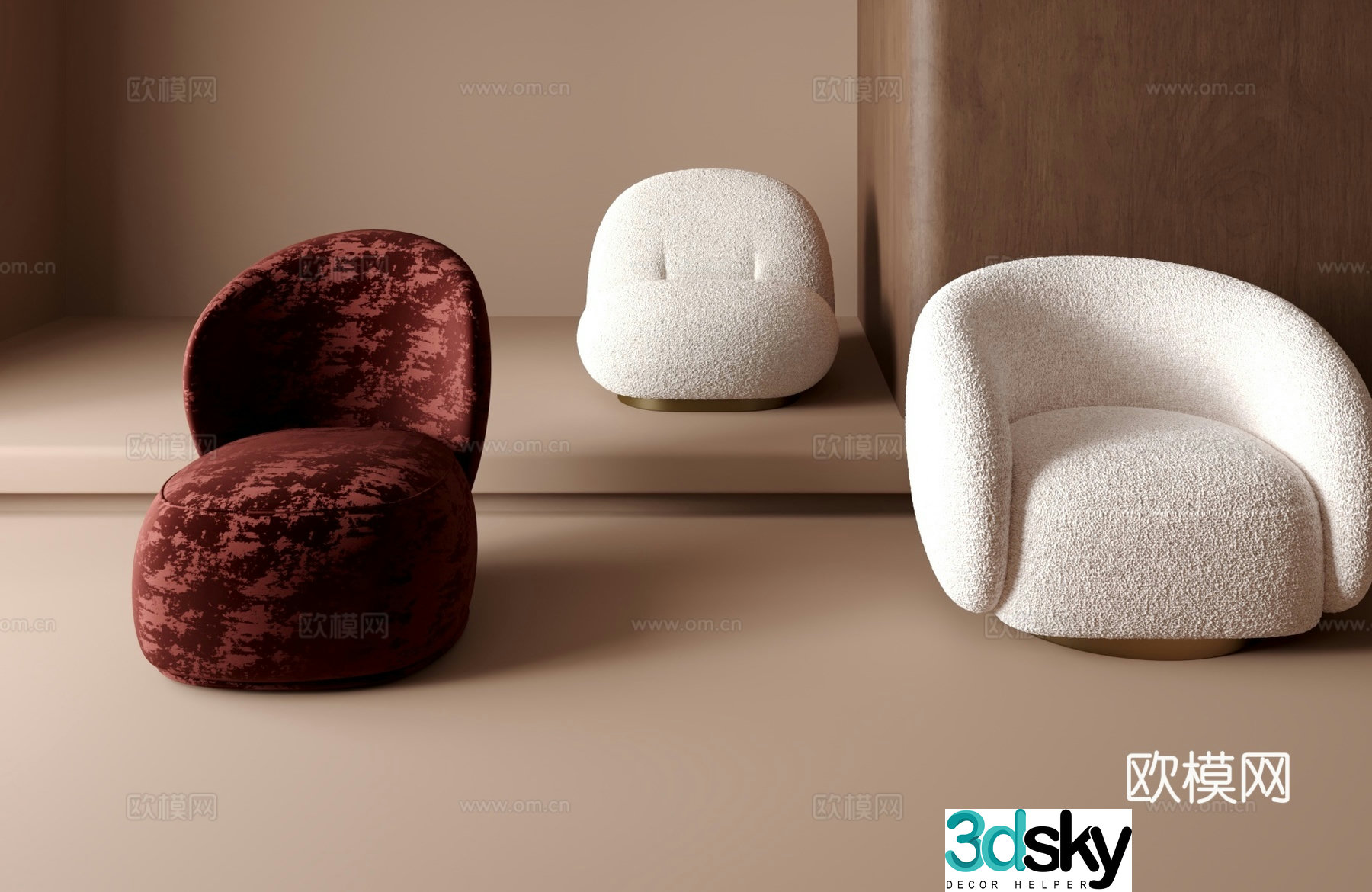 Single sofa 3d model