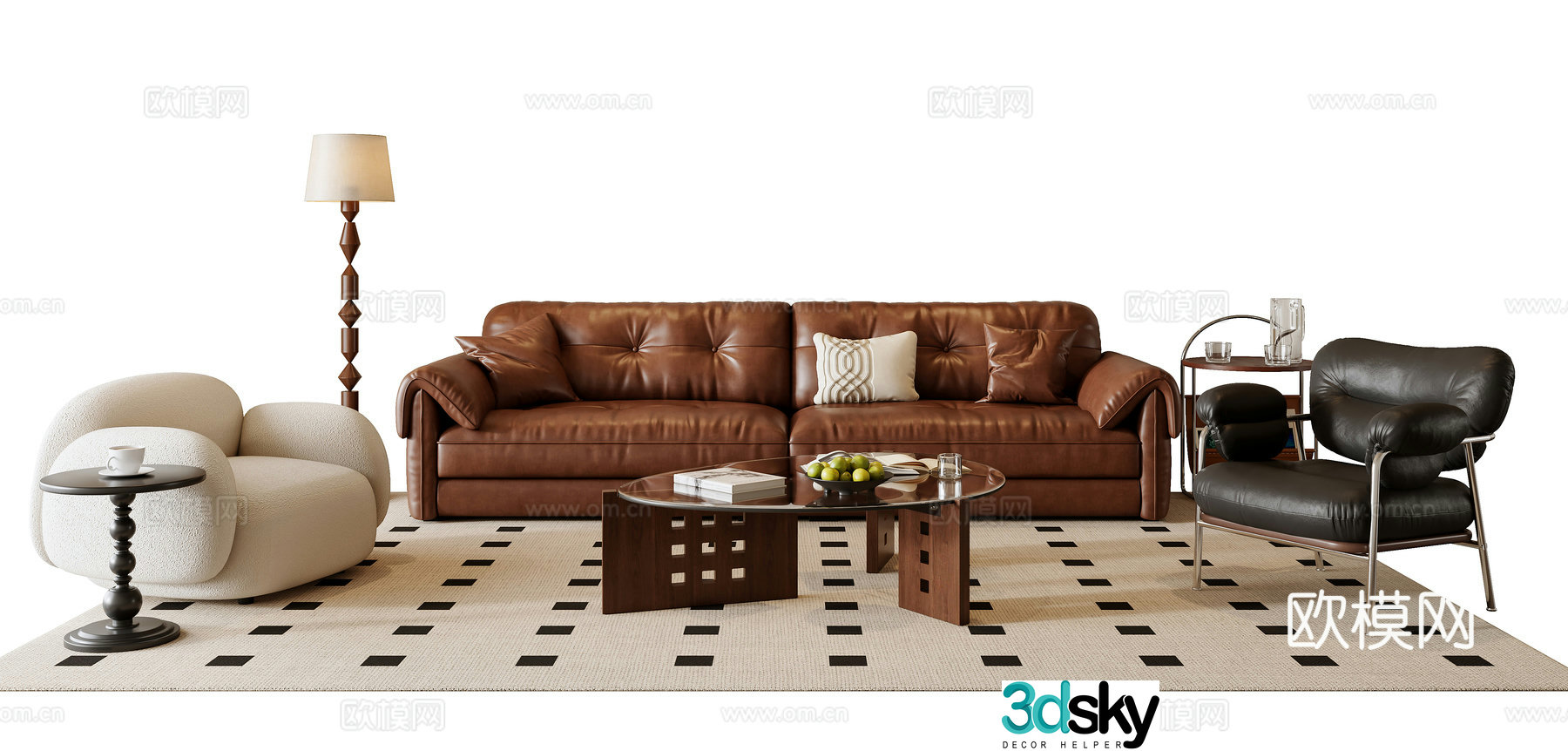 Medieval style modular sofa 3D model