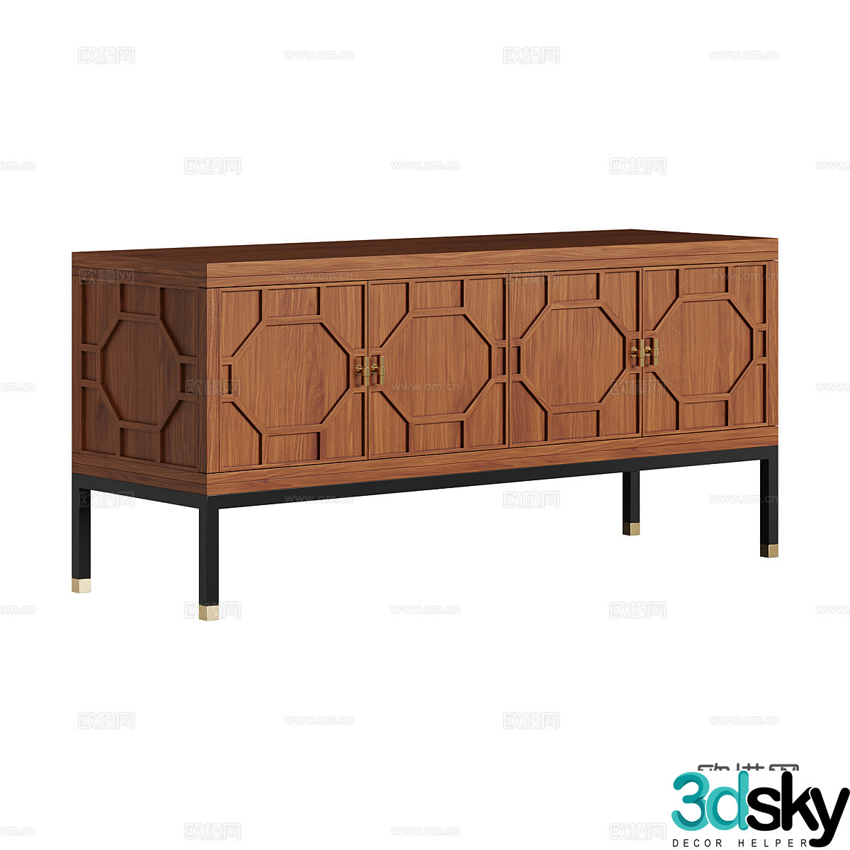 Log TV cabinet 3d model