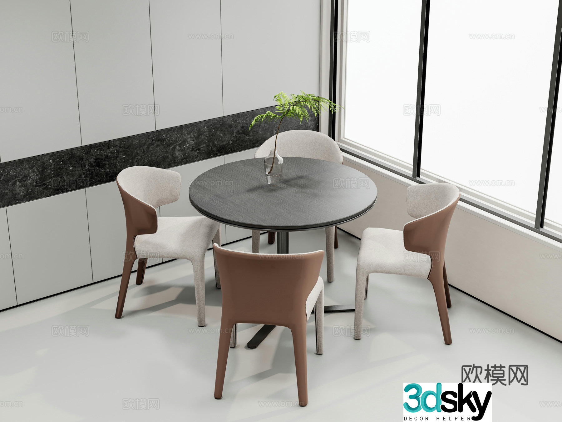 Modern leisure tables and chairs Negotiation tables and chairs 3d model
