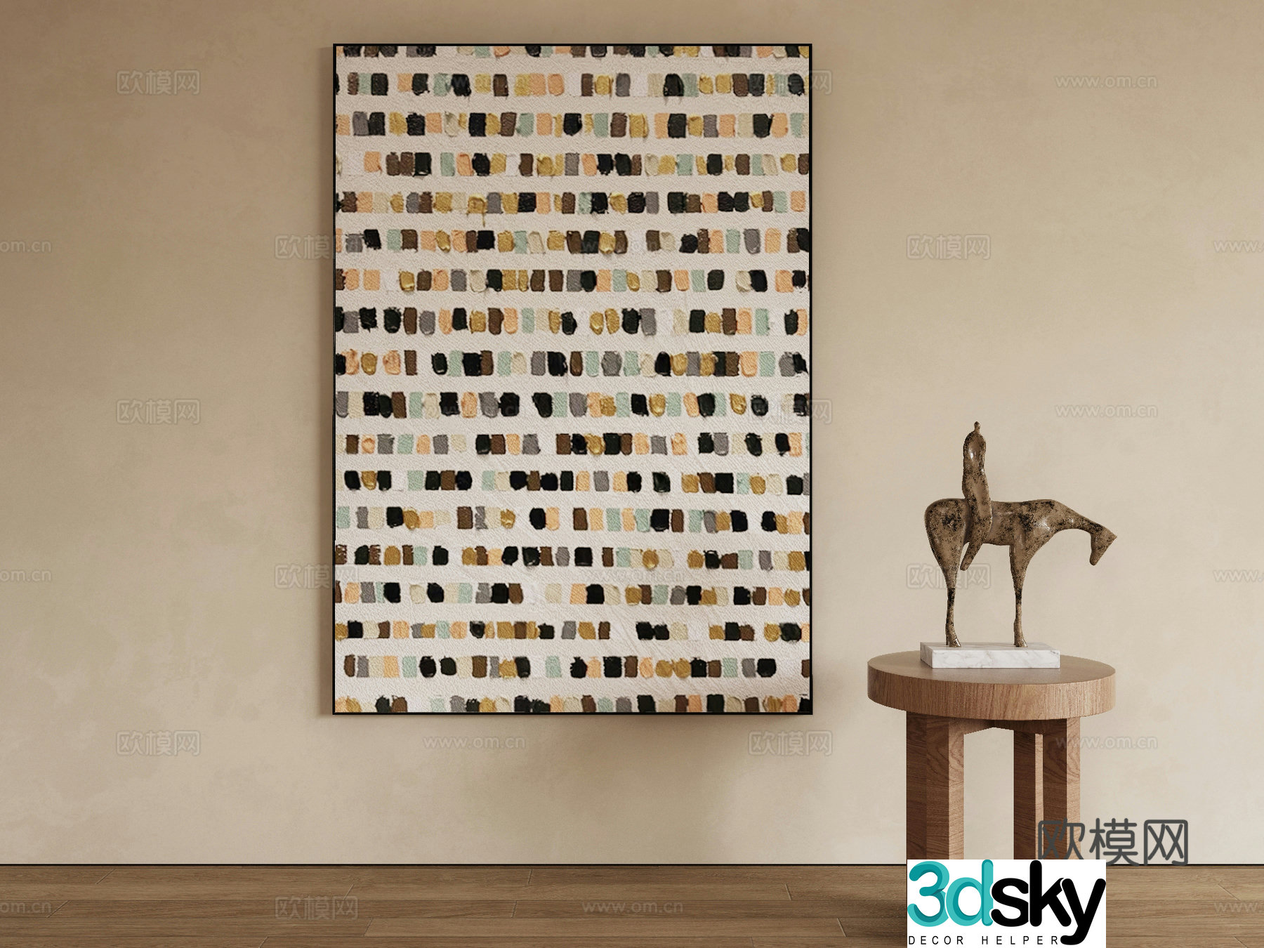 Wabi-sabi texture painting decorative painting 3d model