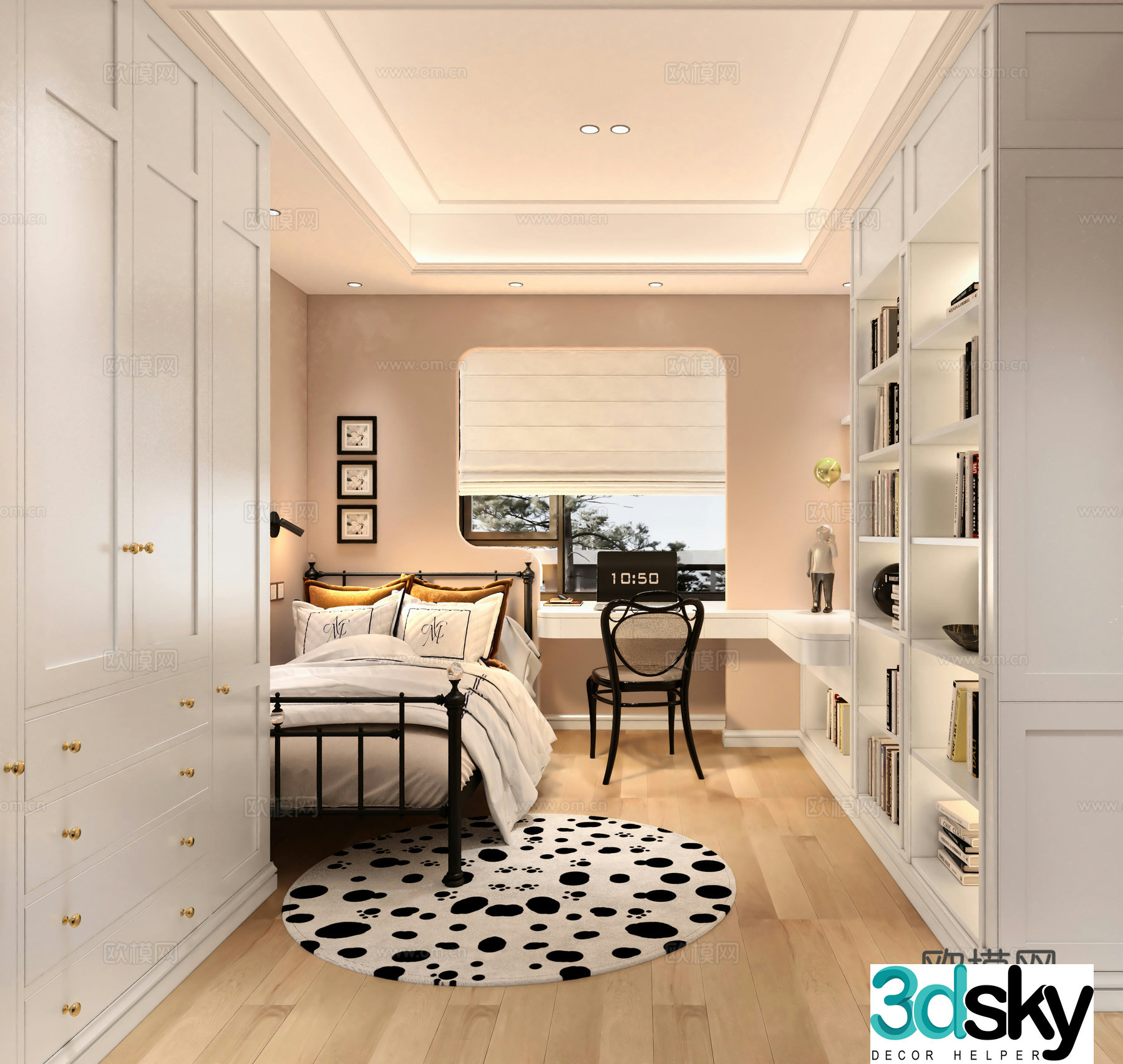 European style bedroom daughter’s room 3d model
