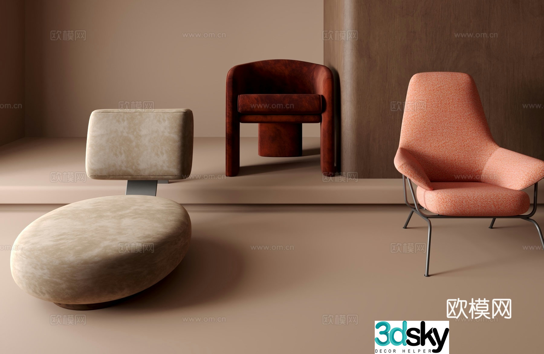 Single sofa 3d model
