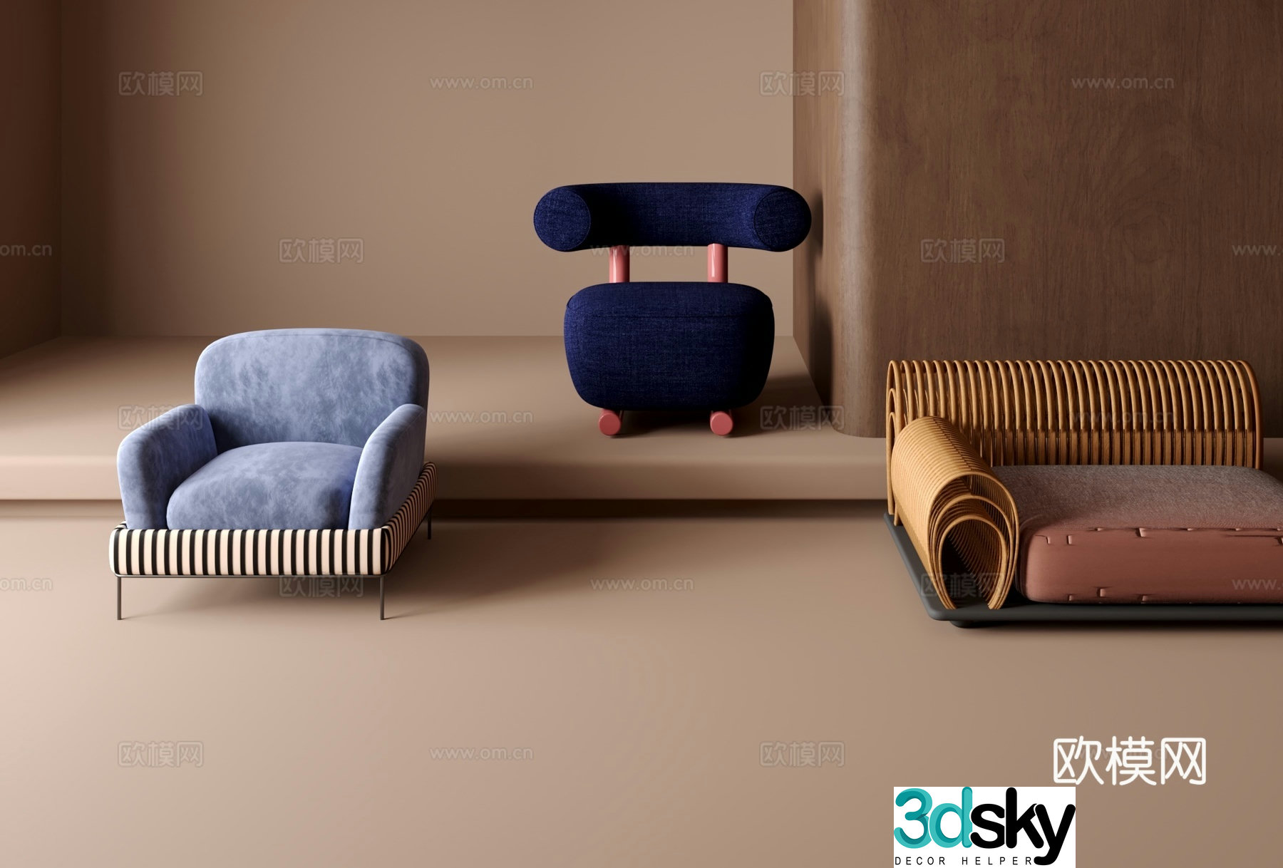 Single sofa 3d model