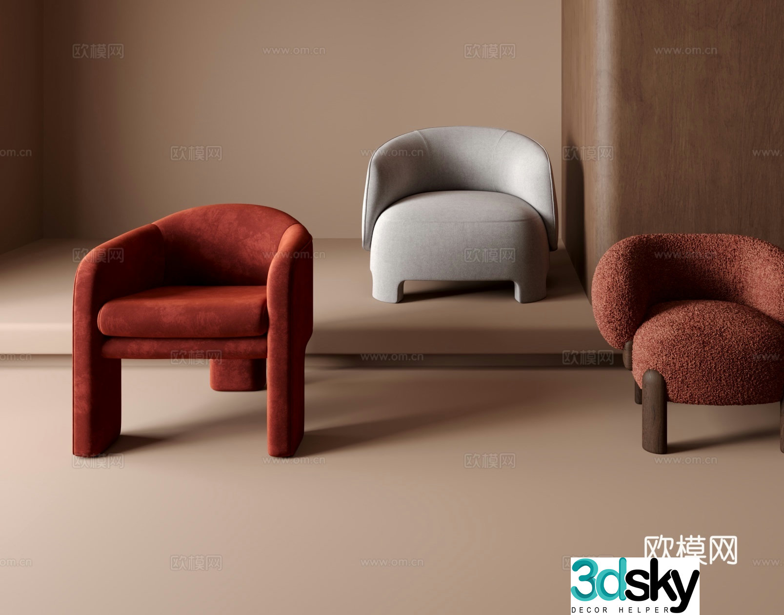 Single sofa 3d model
