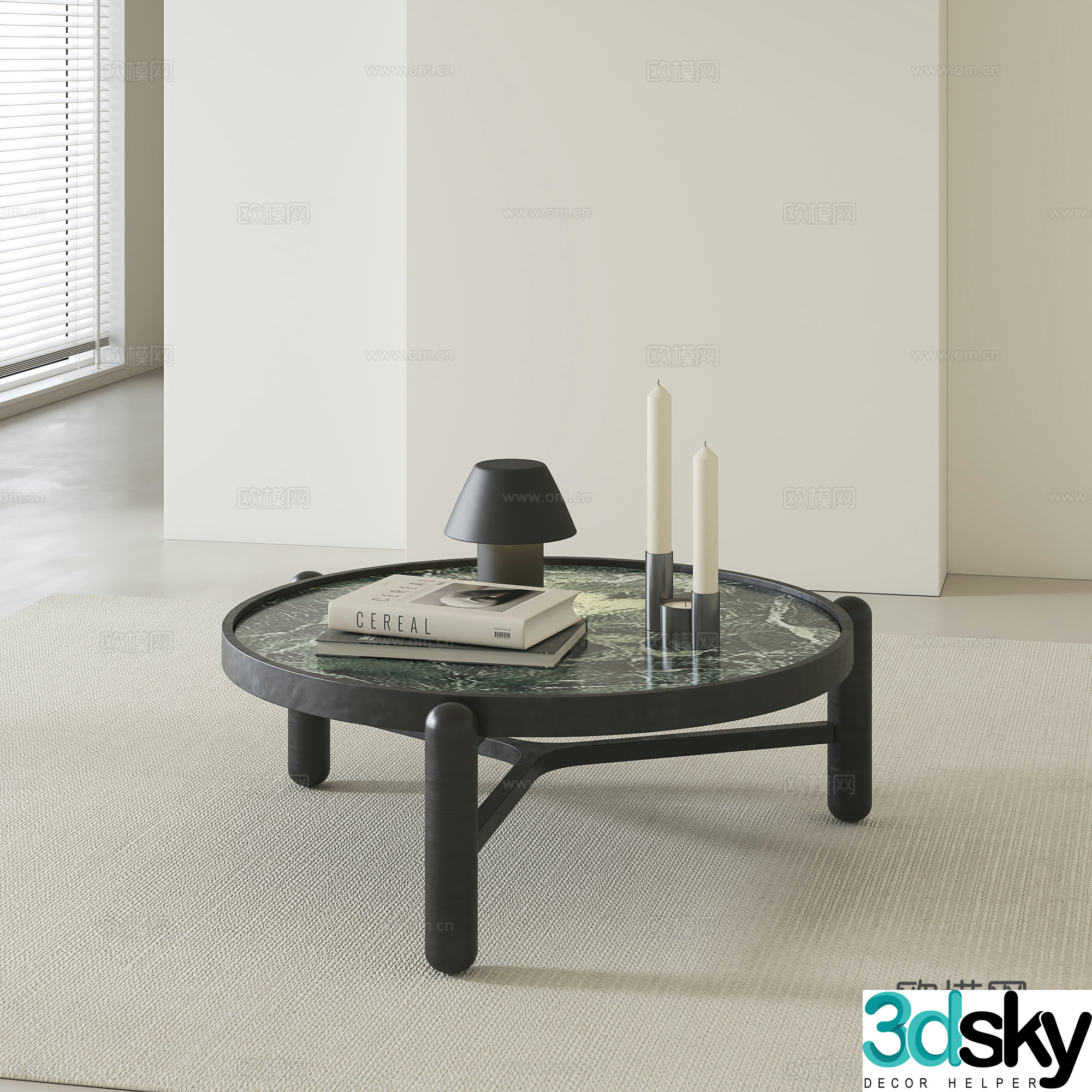 Modern round coffee table 3d model