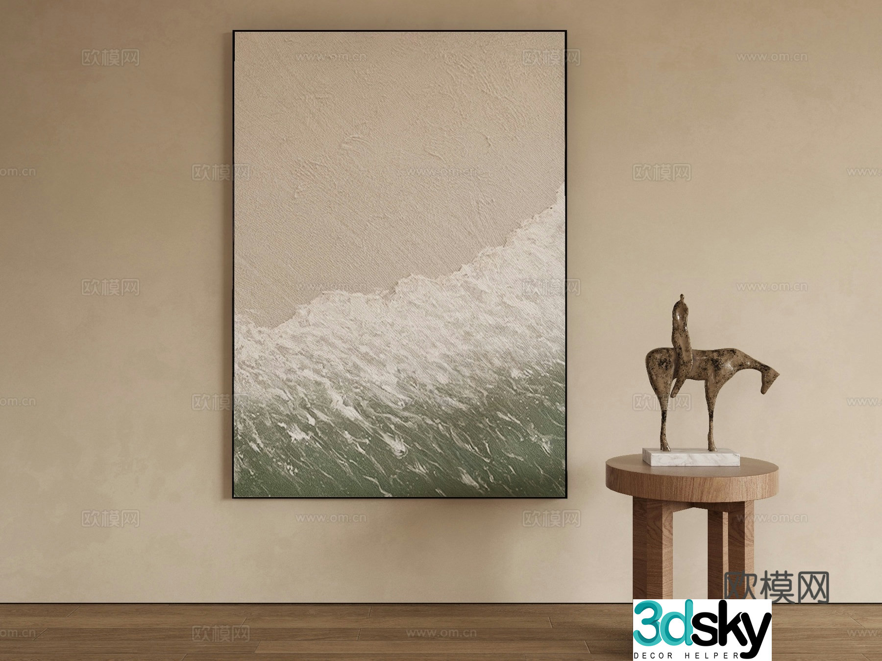 Modern texture painting decorative painting 3d model