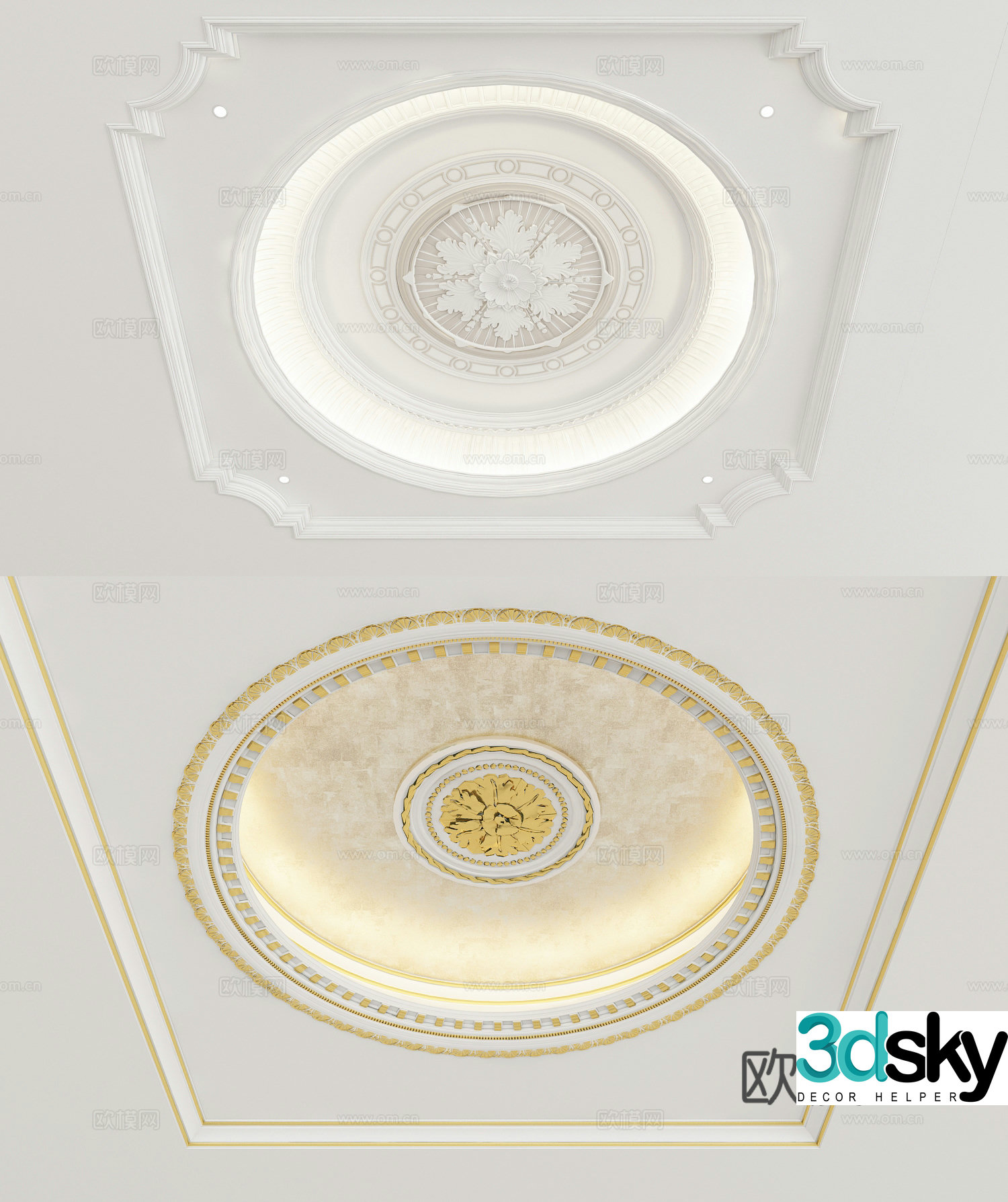 European ceiling 3D model