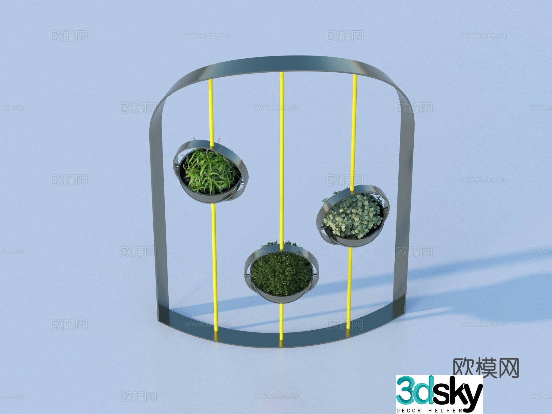 Hanging basket flowerpot potted plant green plant plant 3d model