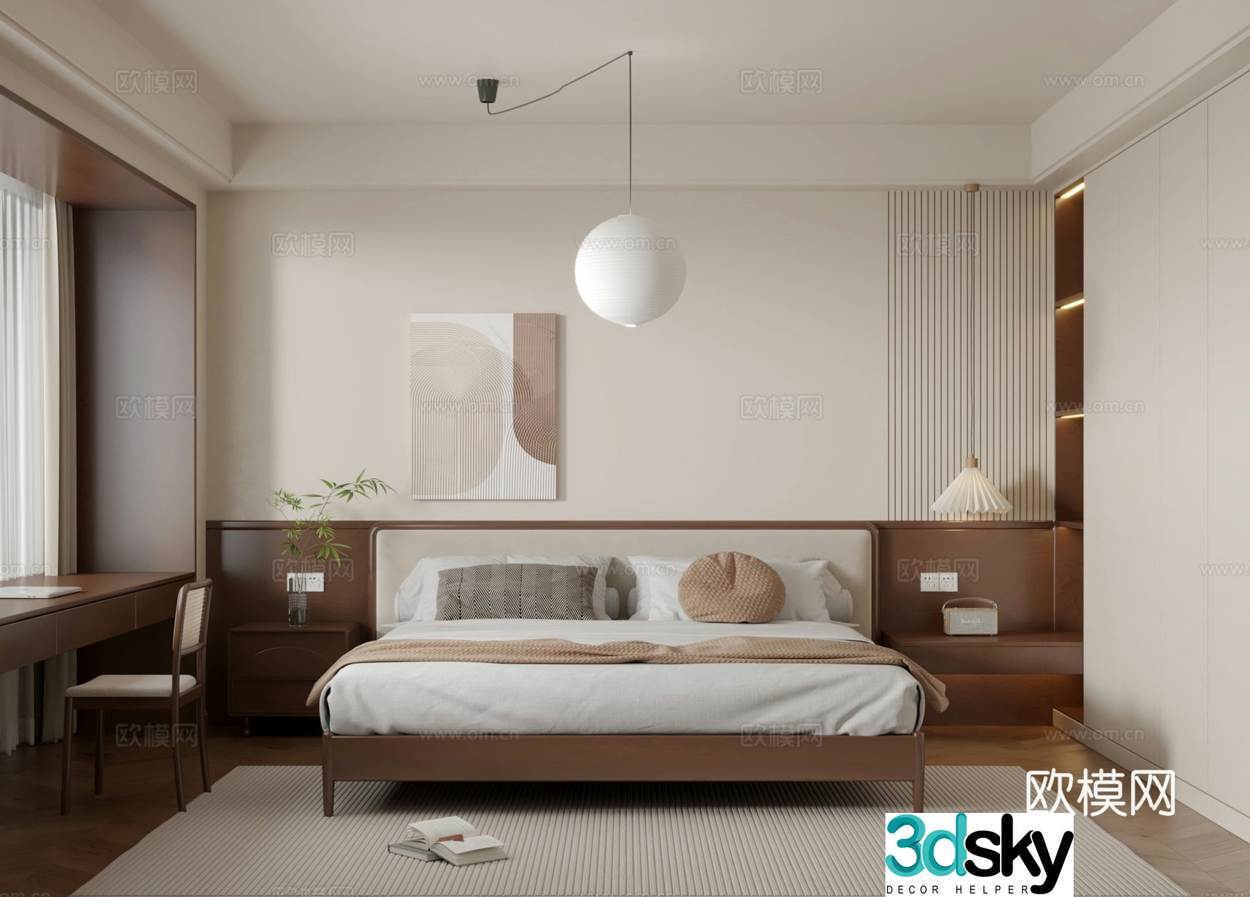 Medieval style bedroom master bedroom 3d model
