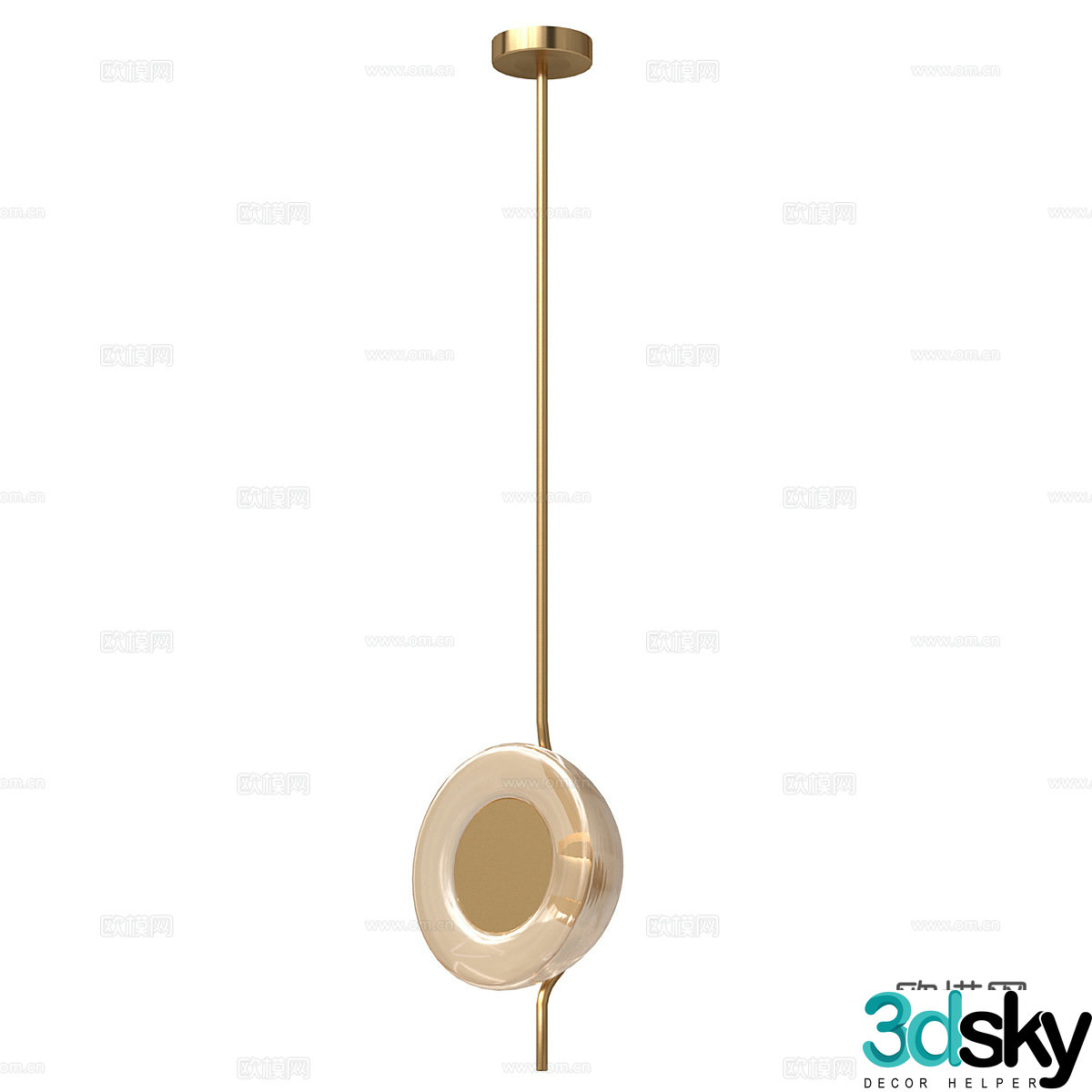 Light luxury chandelier bedside chandelier 3d model