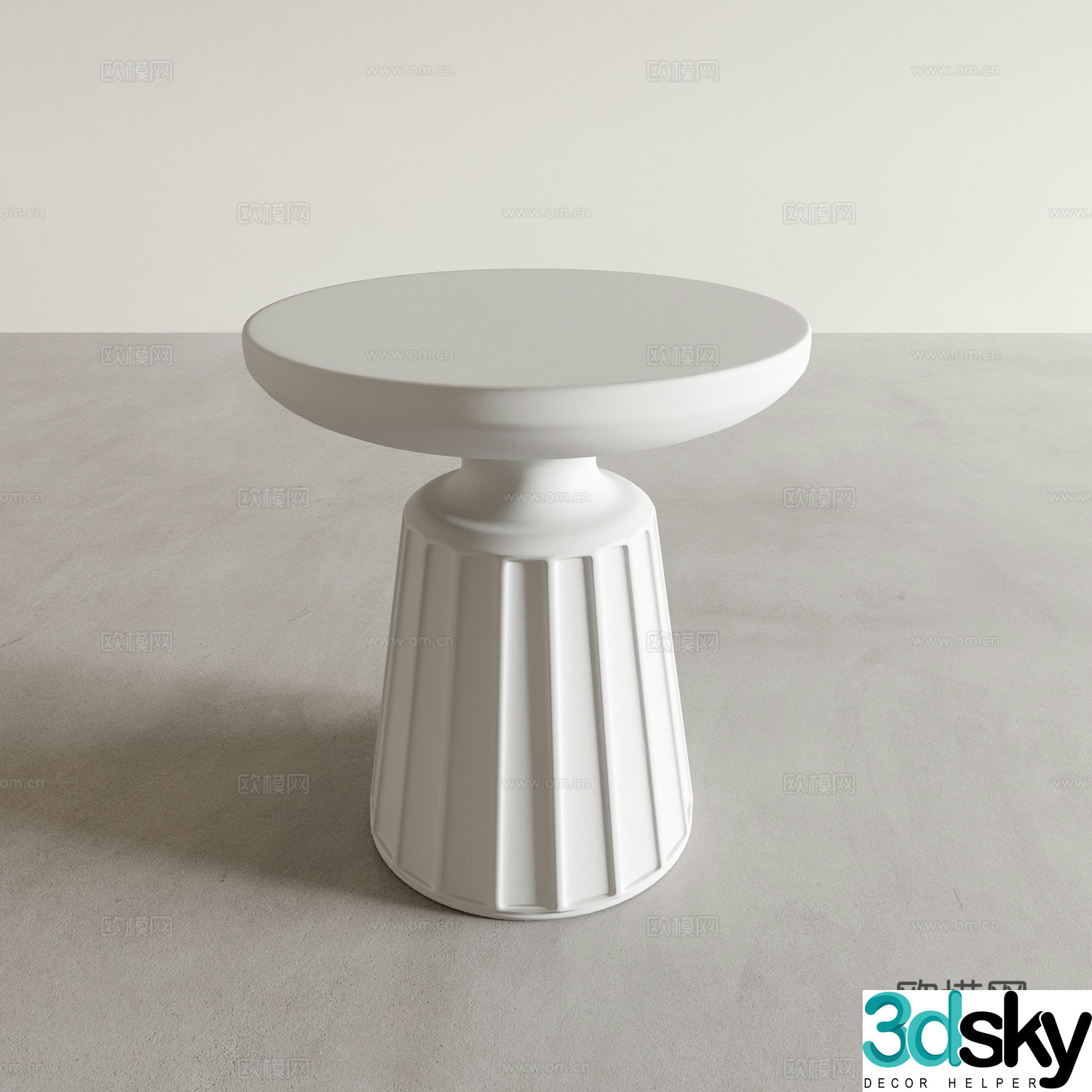 Modern side table round table 3d model