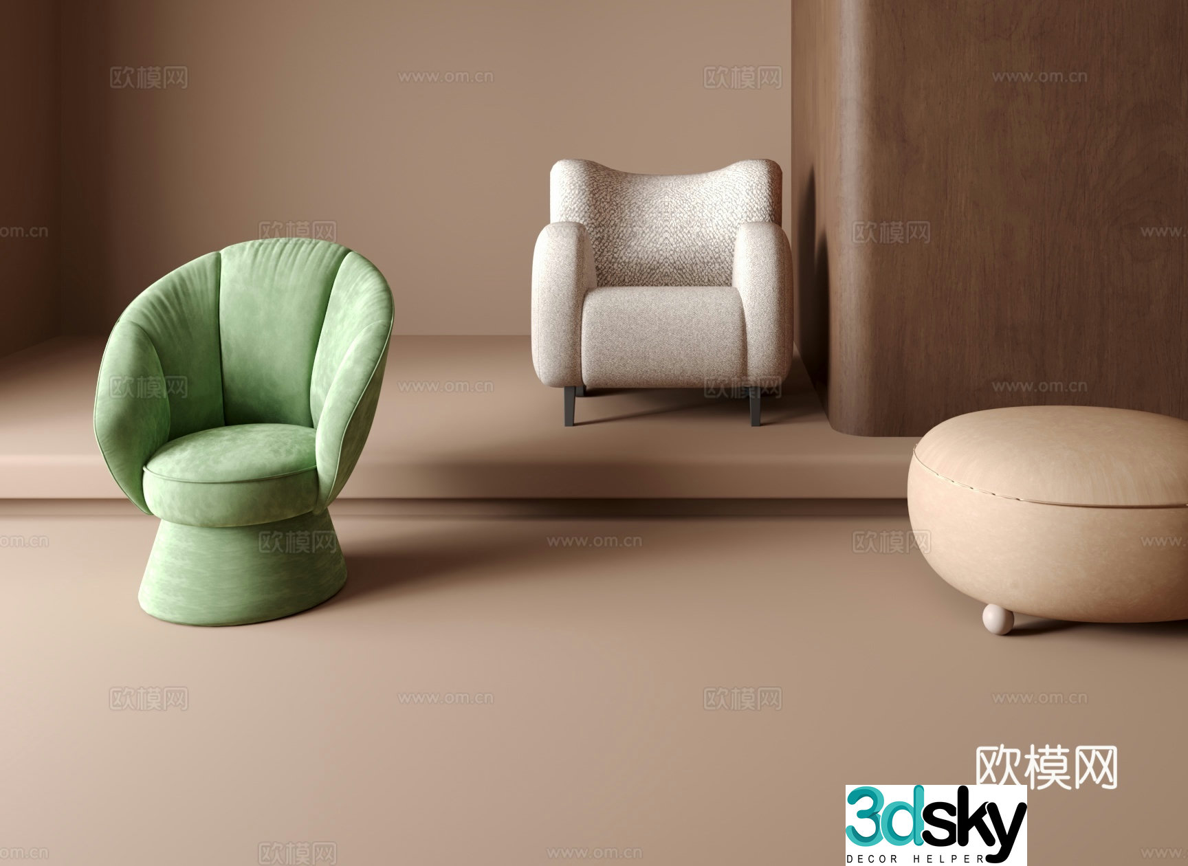 Single sofa 3d model