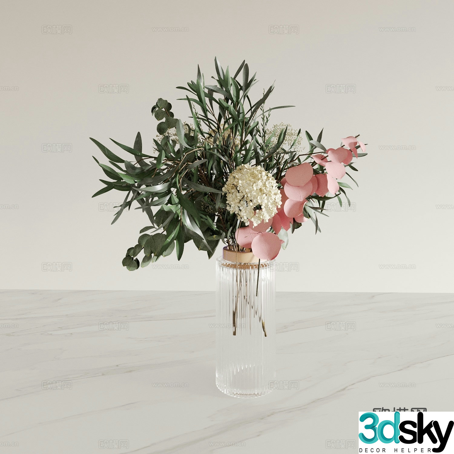 vase floristry flower flower arrangement 3d model