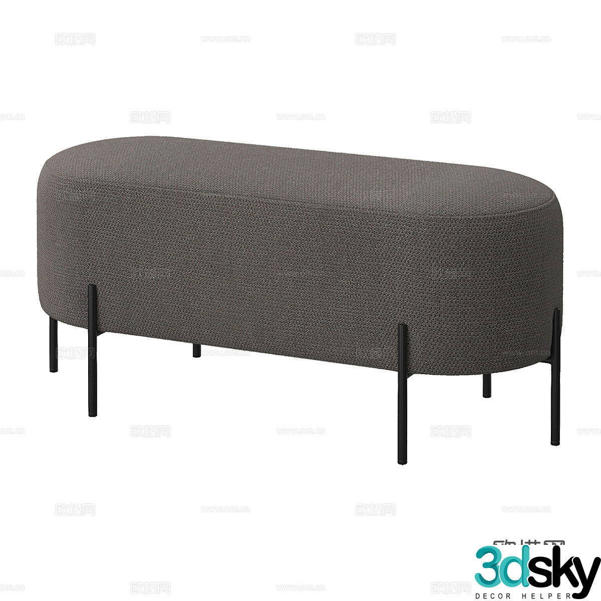 Modern footrest sofa stool 3d model