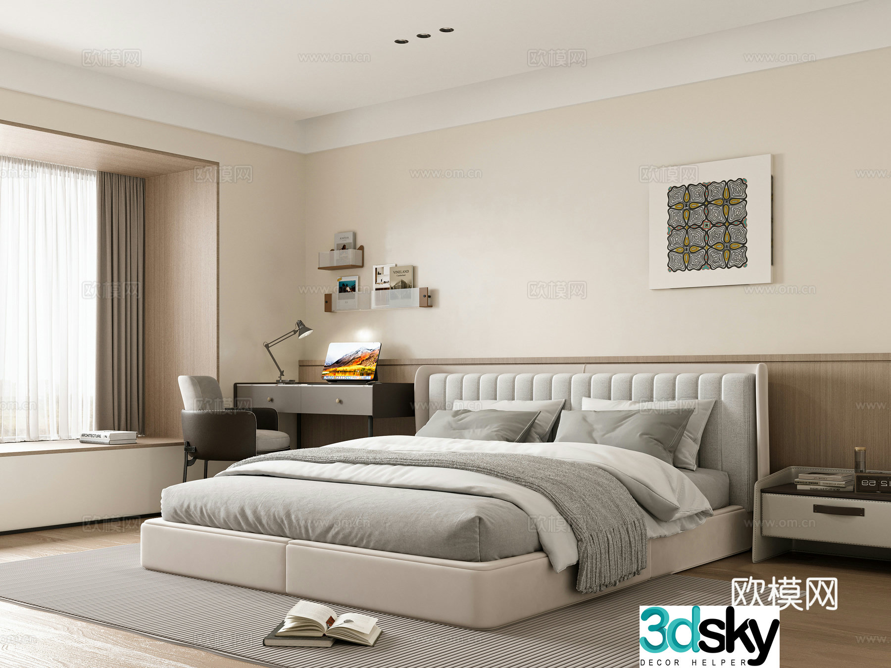 Modern bedroom master bedroom 3d model