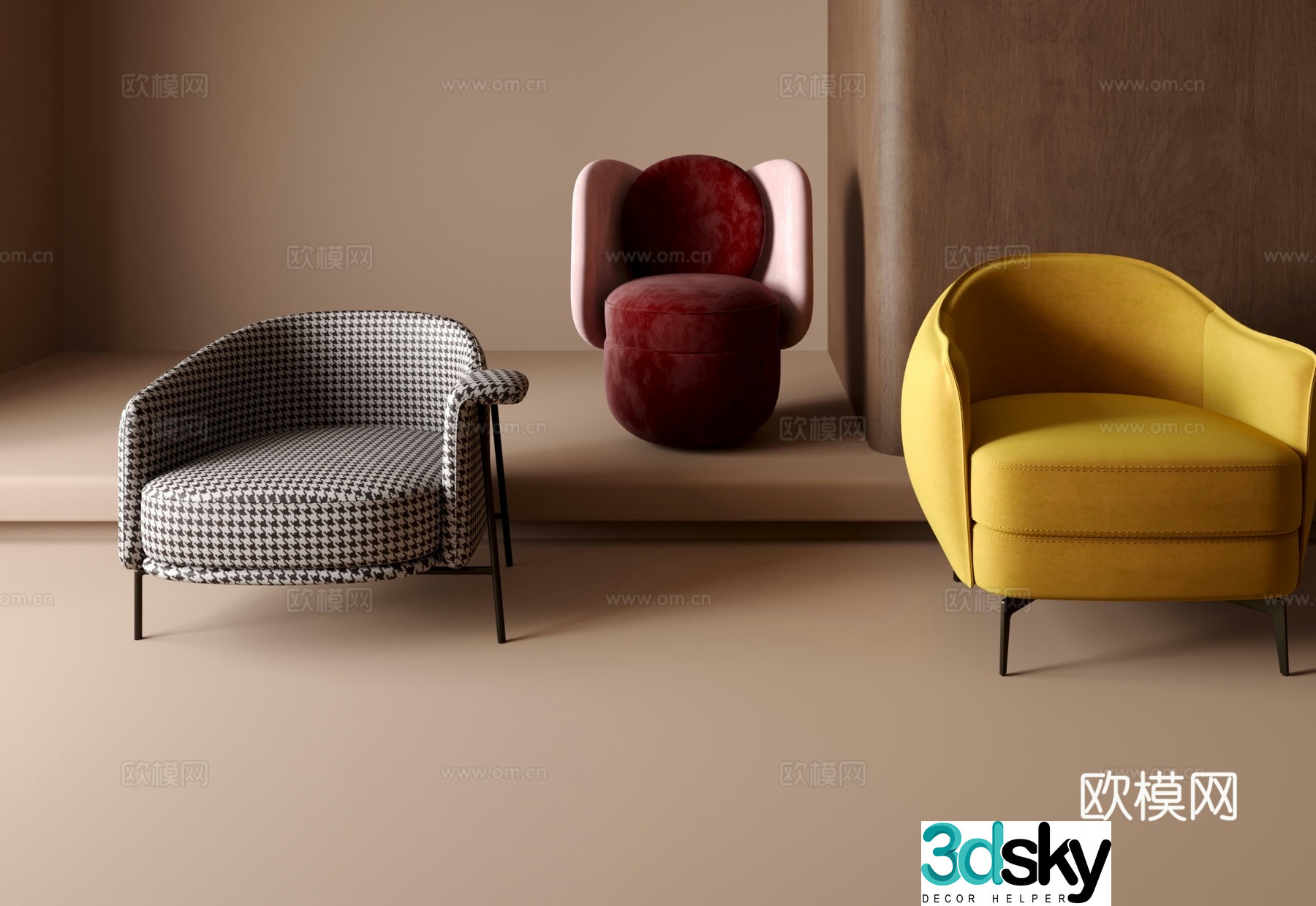 Single sofa 3d model