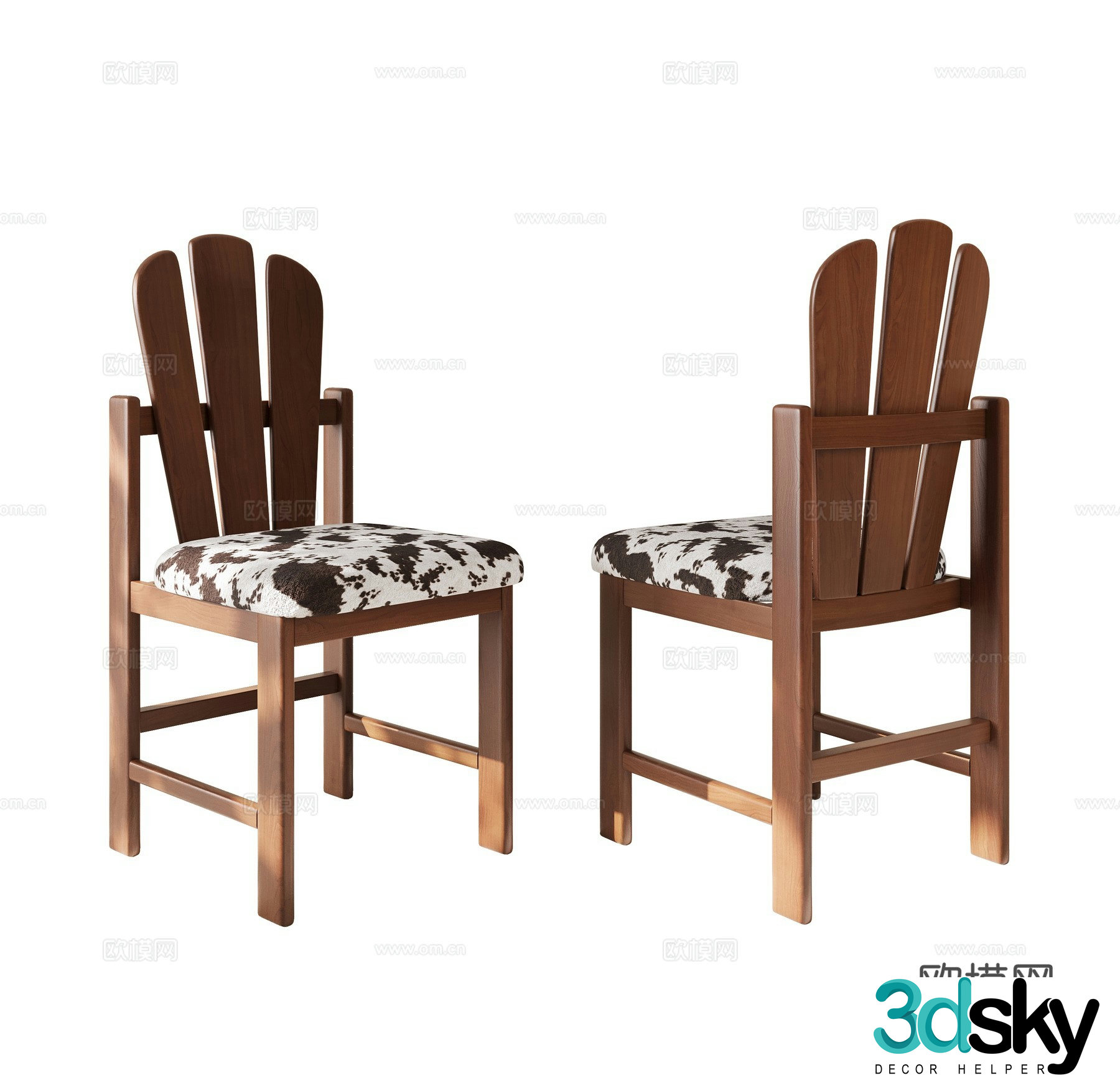 Medieval style chair dining chair 3d model