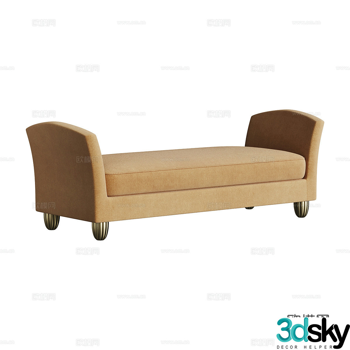 Simple European sofa stool footrest 3D model