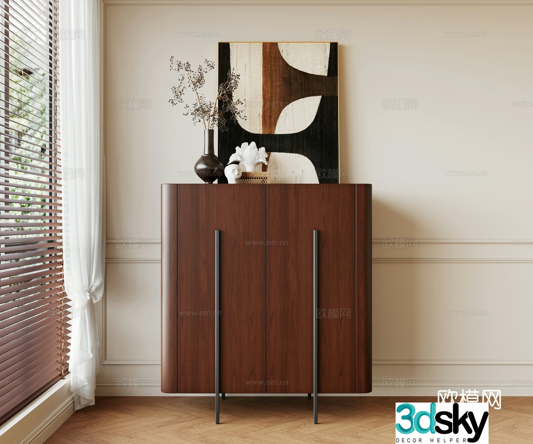 Medieval entryway cabinet 3d model