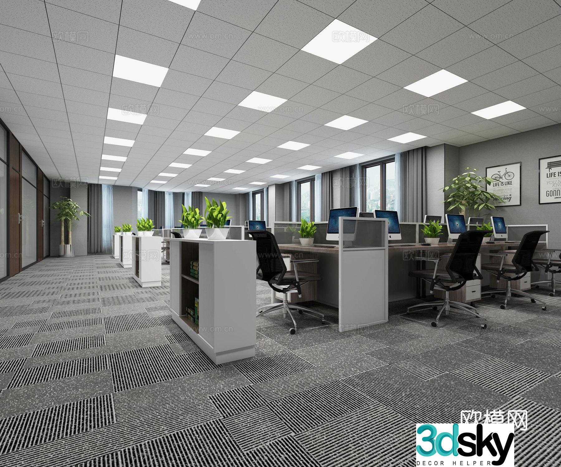 Modern office 3d model