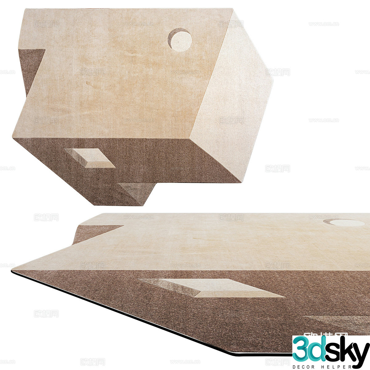 Modern minimalist carpet special-shaped carpet polygonal carpet modeling carpet 3D model