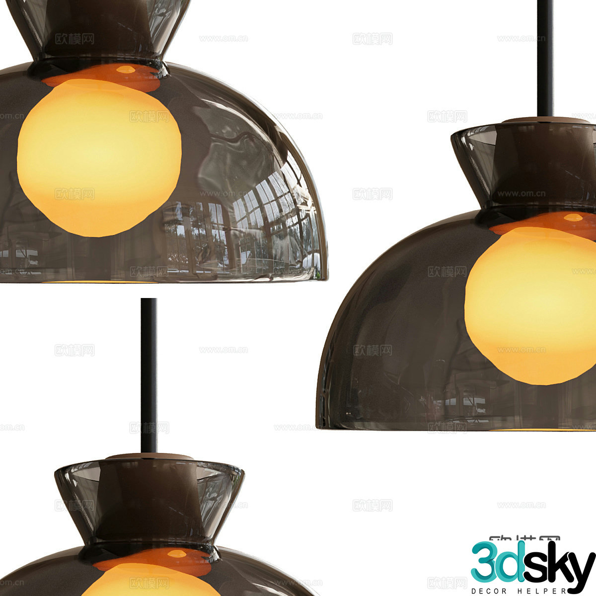 Modern minimalist chandelier glass chandelier 3d model