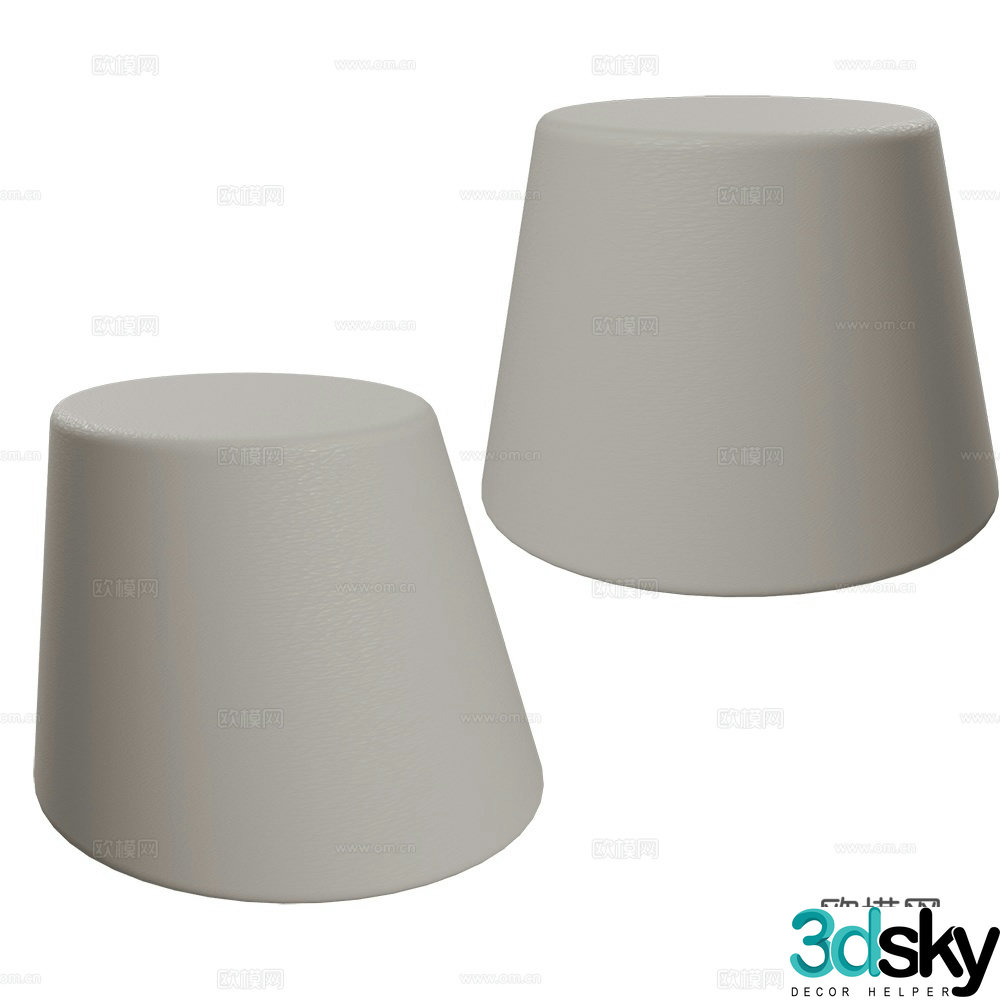 Systemtronic Leather Pillow Sofa Stool Stool 3d model
