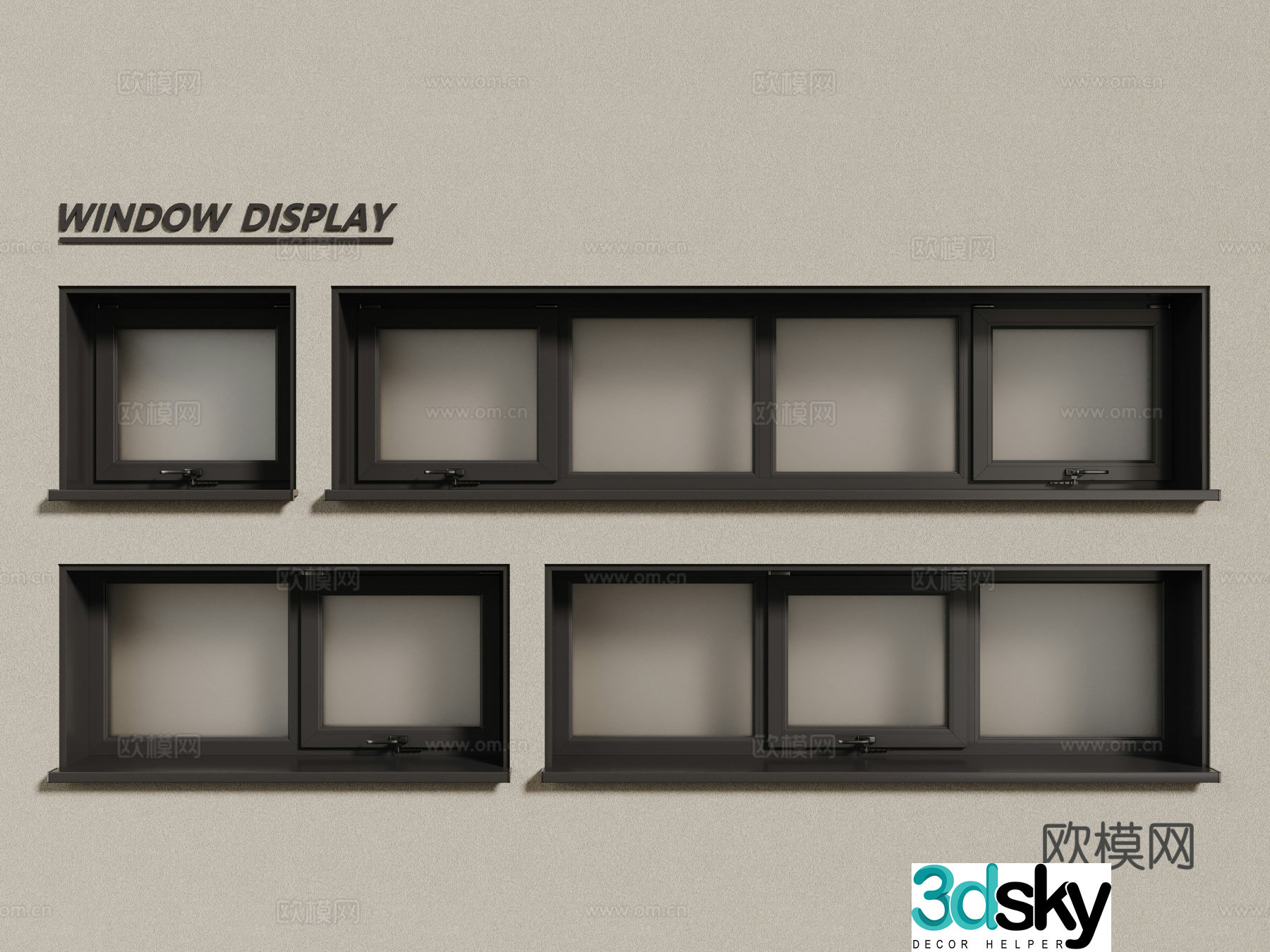 Modern windows aluminum alloy windows casement windows floor-to-ceiling windows 3d model