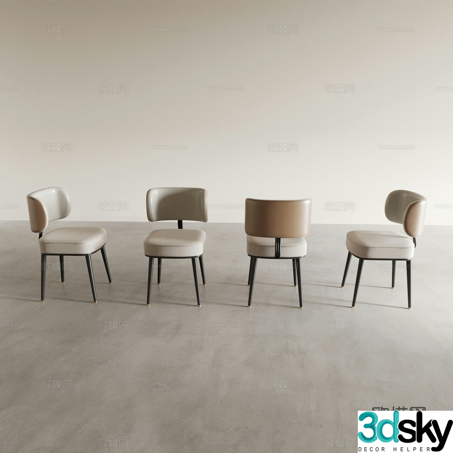 Dining chair tea chair leisure chair 3d model