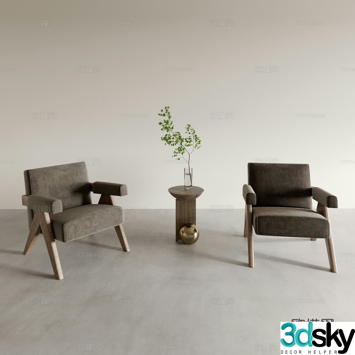 Modern chair leisure chair 3d model