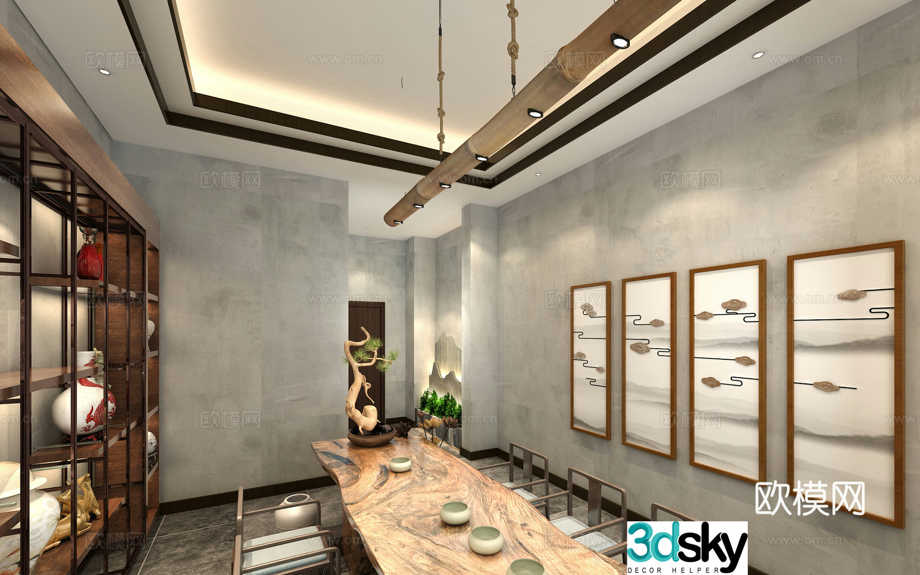 New Chinese tea room 3d model