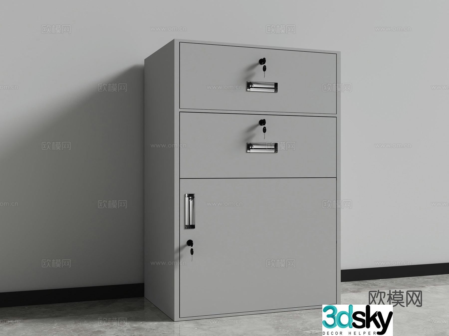 Low cabinet cabinet locker file cabinet 3d model