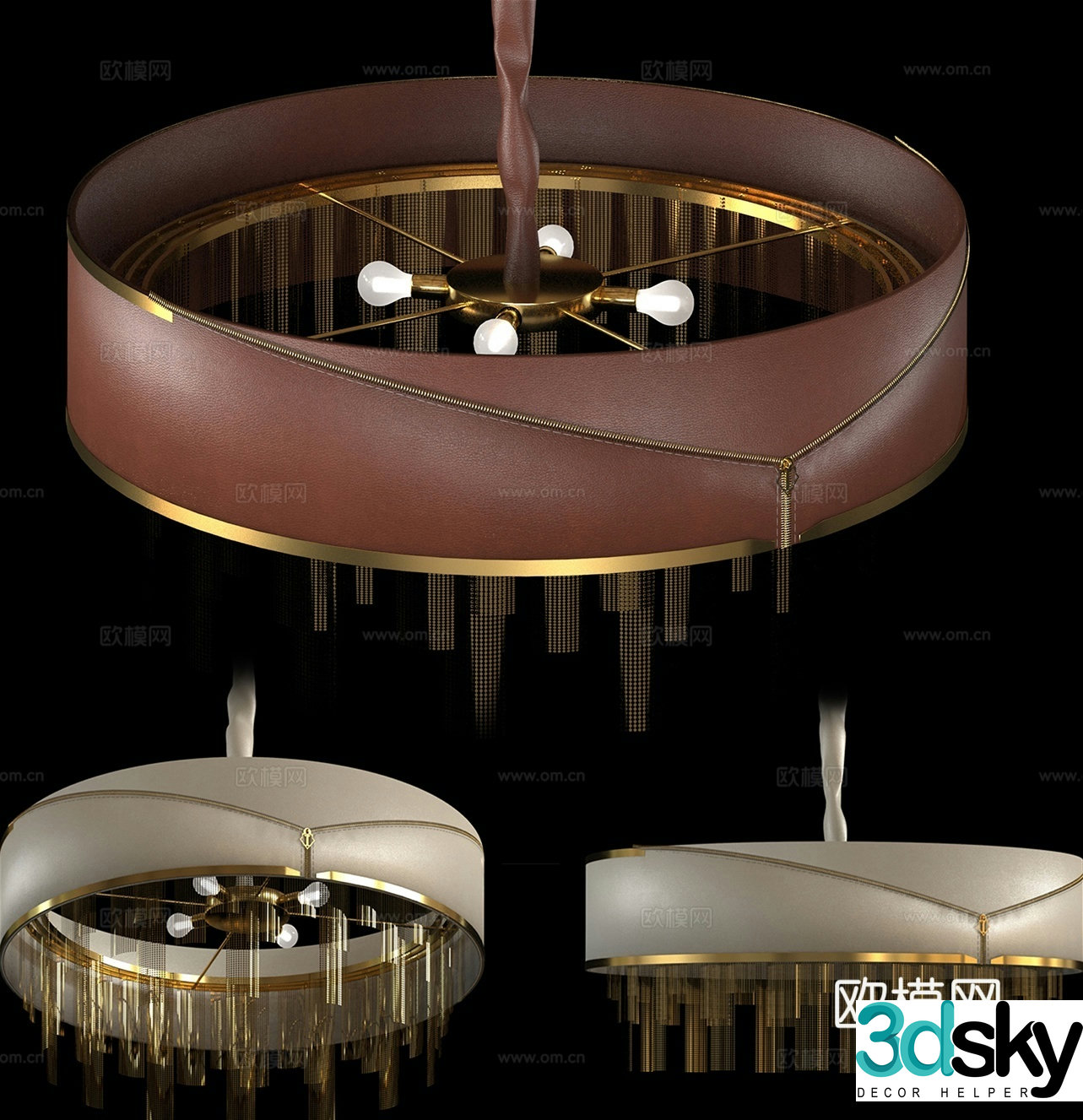 Light luxury creative chandelier 3D model