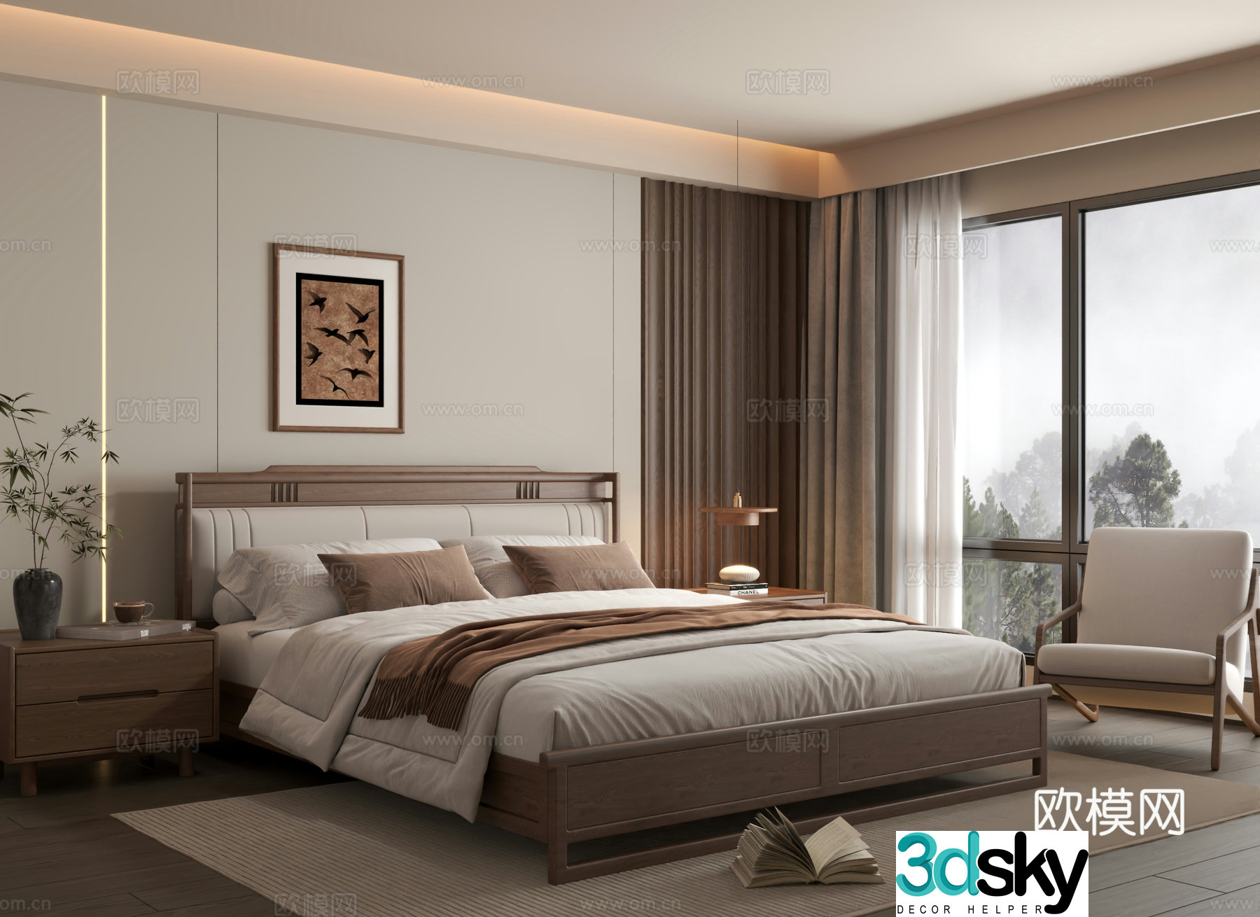 Wabi Sabi bedroom second bedroom 3d model