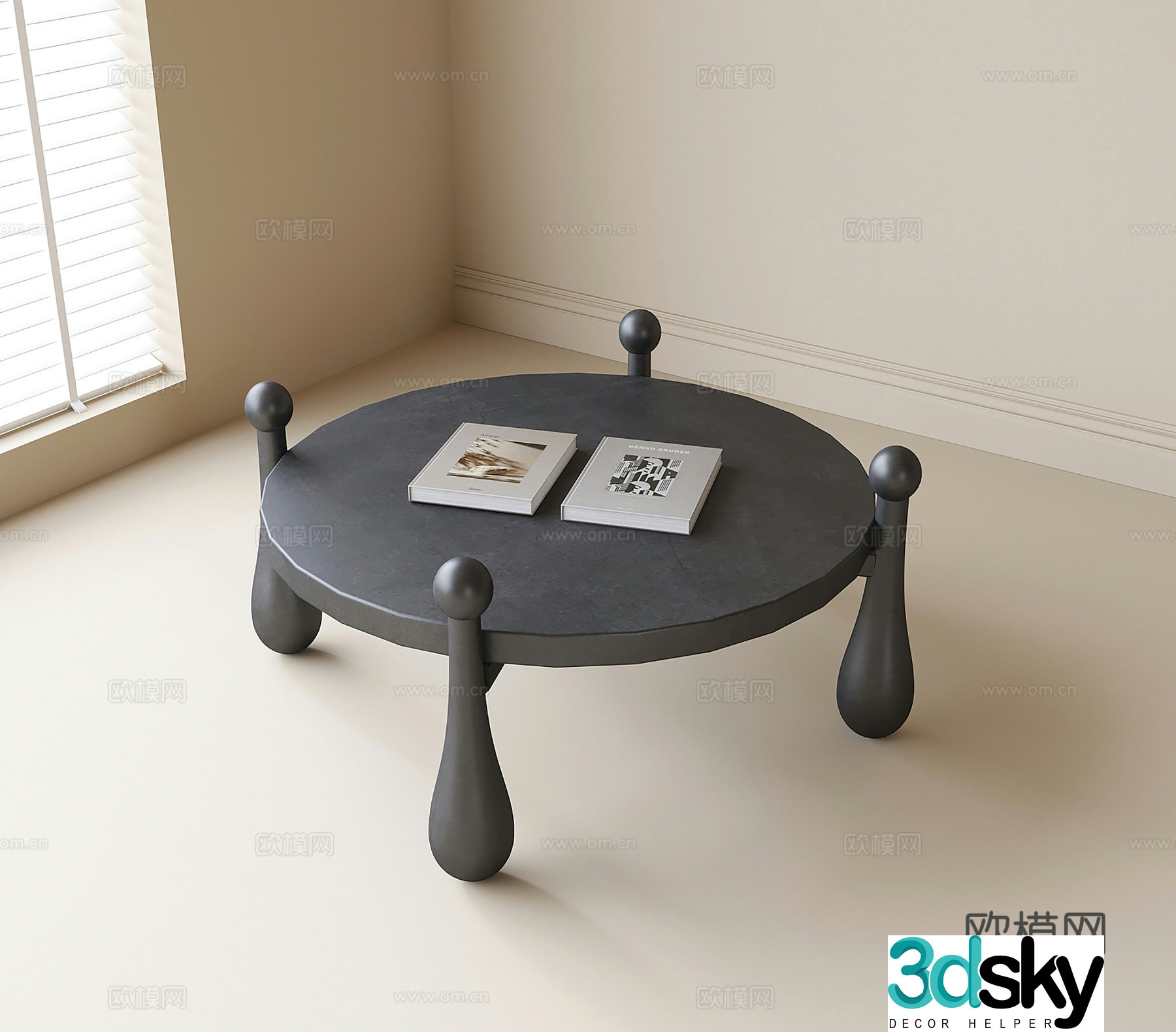 French round coffee table 3d model