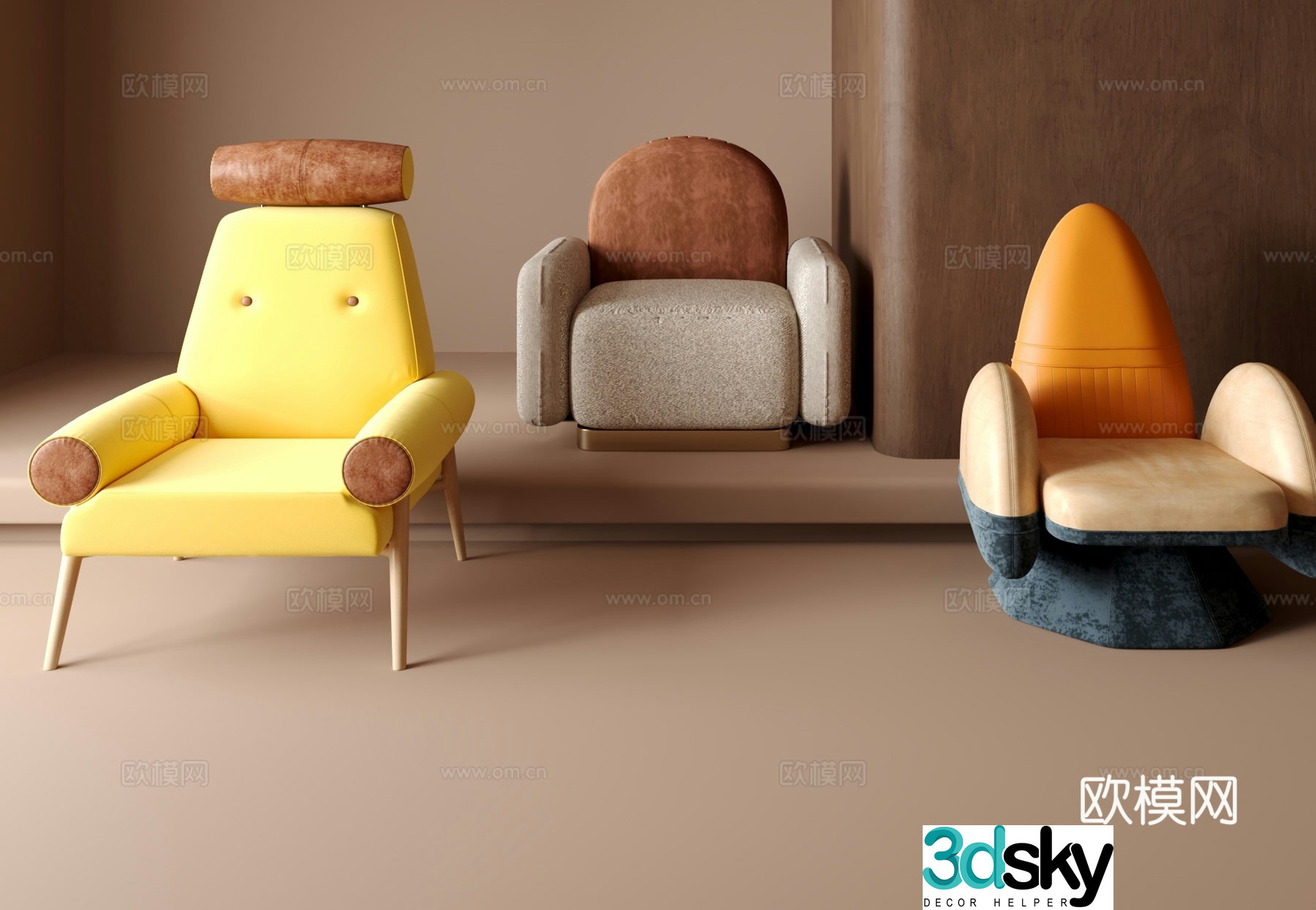 Single sofa 3d model