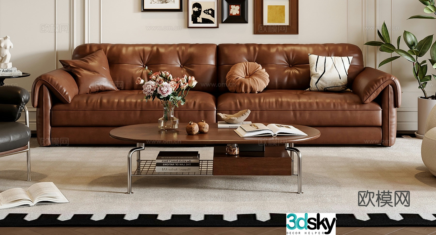 Medieval style modular sofa 3D model