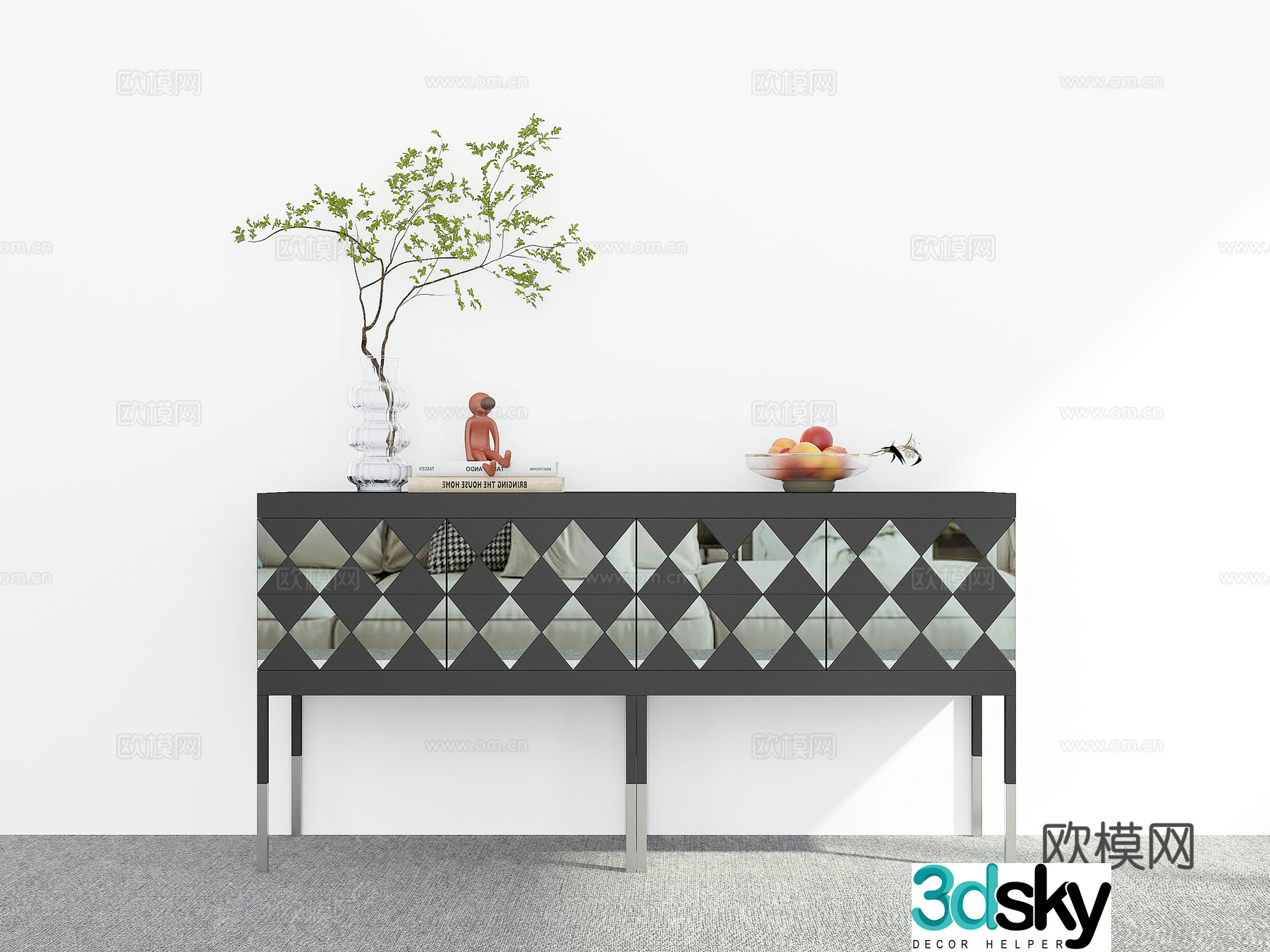 Modern entryway cabinet 3d model
