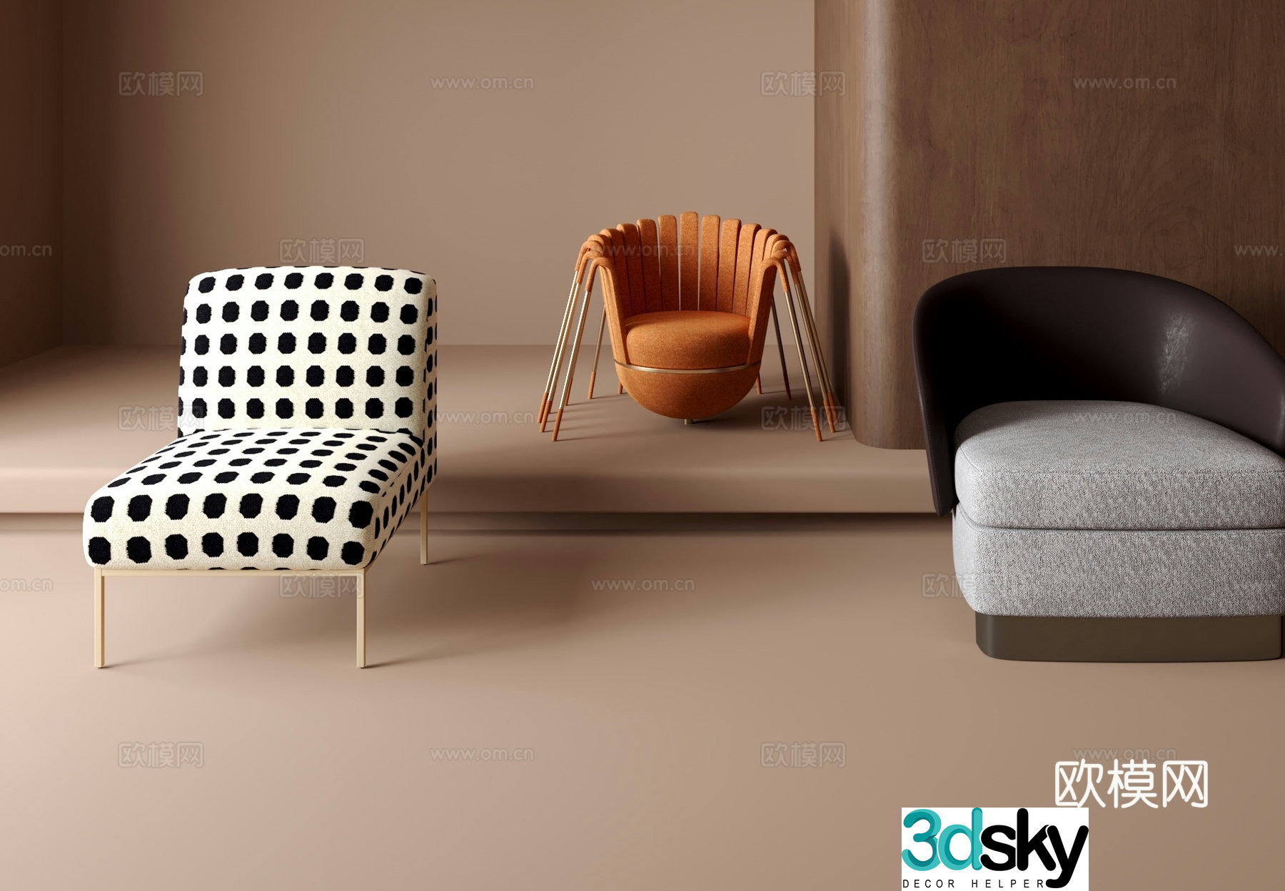 Single sofa 3d model