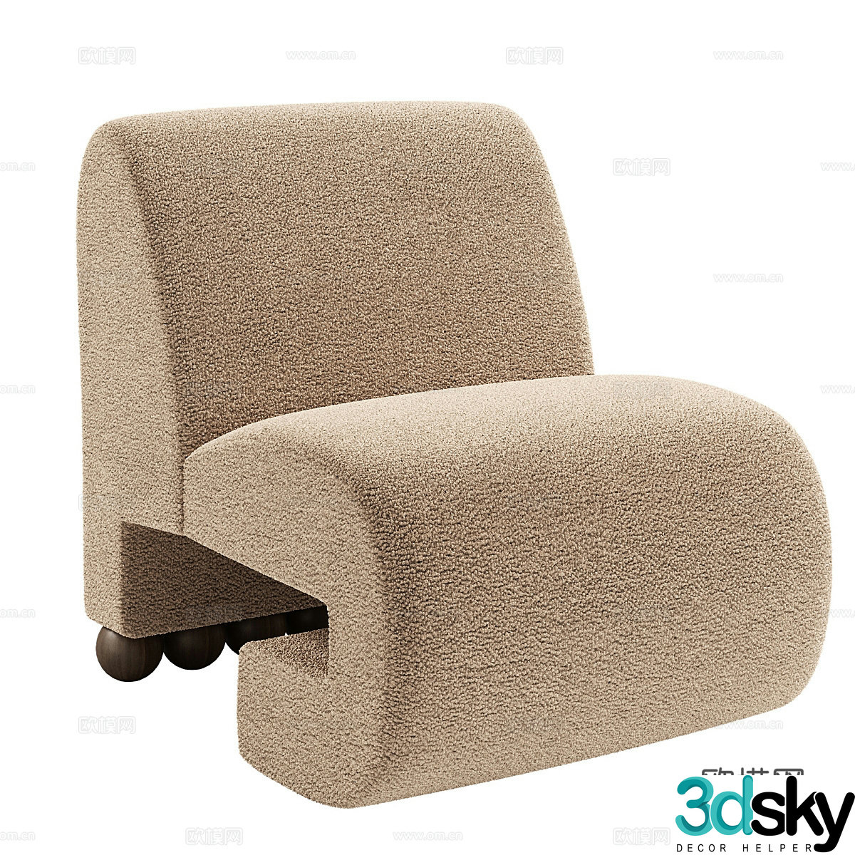 Wabi-sabi single sofa 3d model