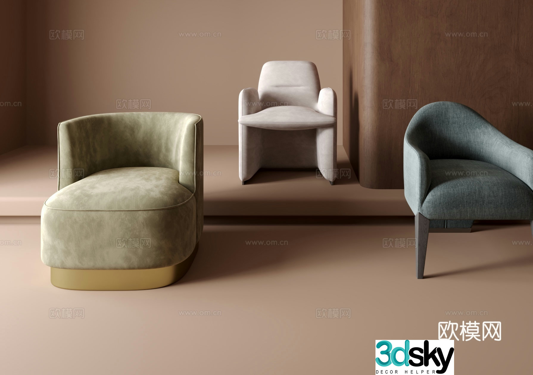 Single sofa 3d model