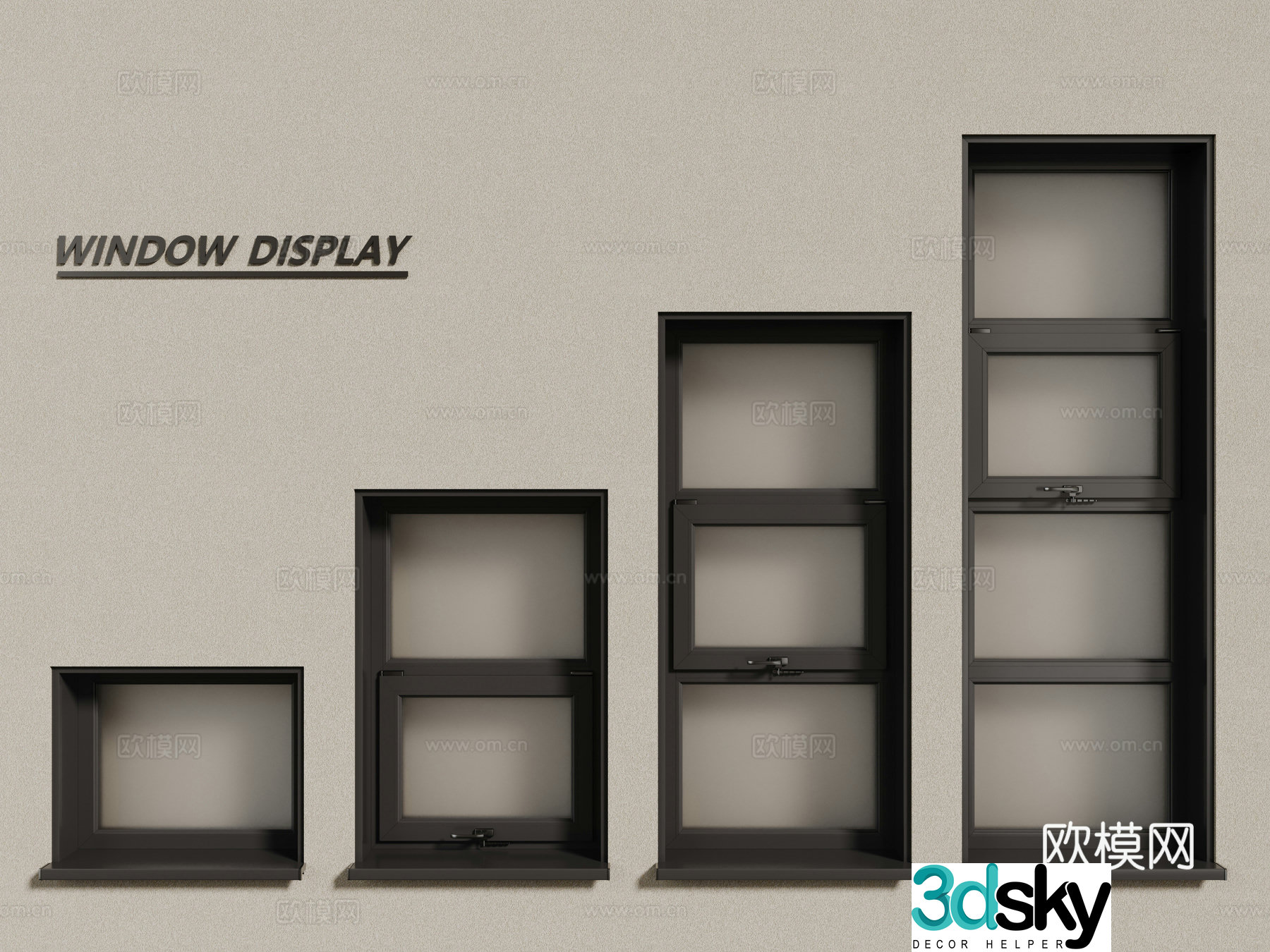 Modern windows aluminum alloy windows casement windows floor-to-ceiling windows 3d model