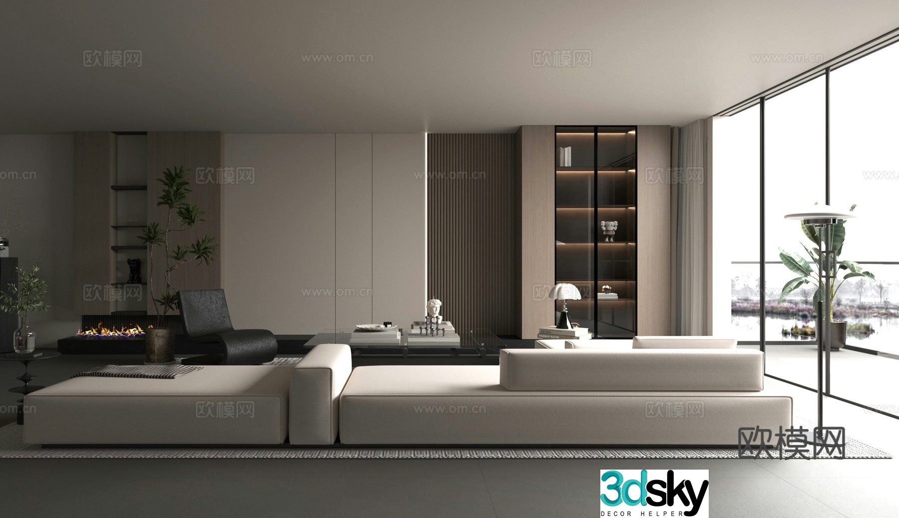 Modern living room 3d model