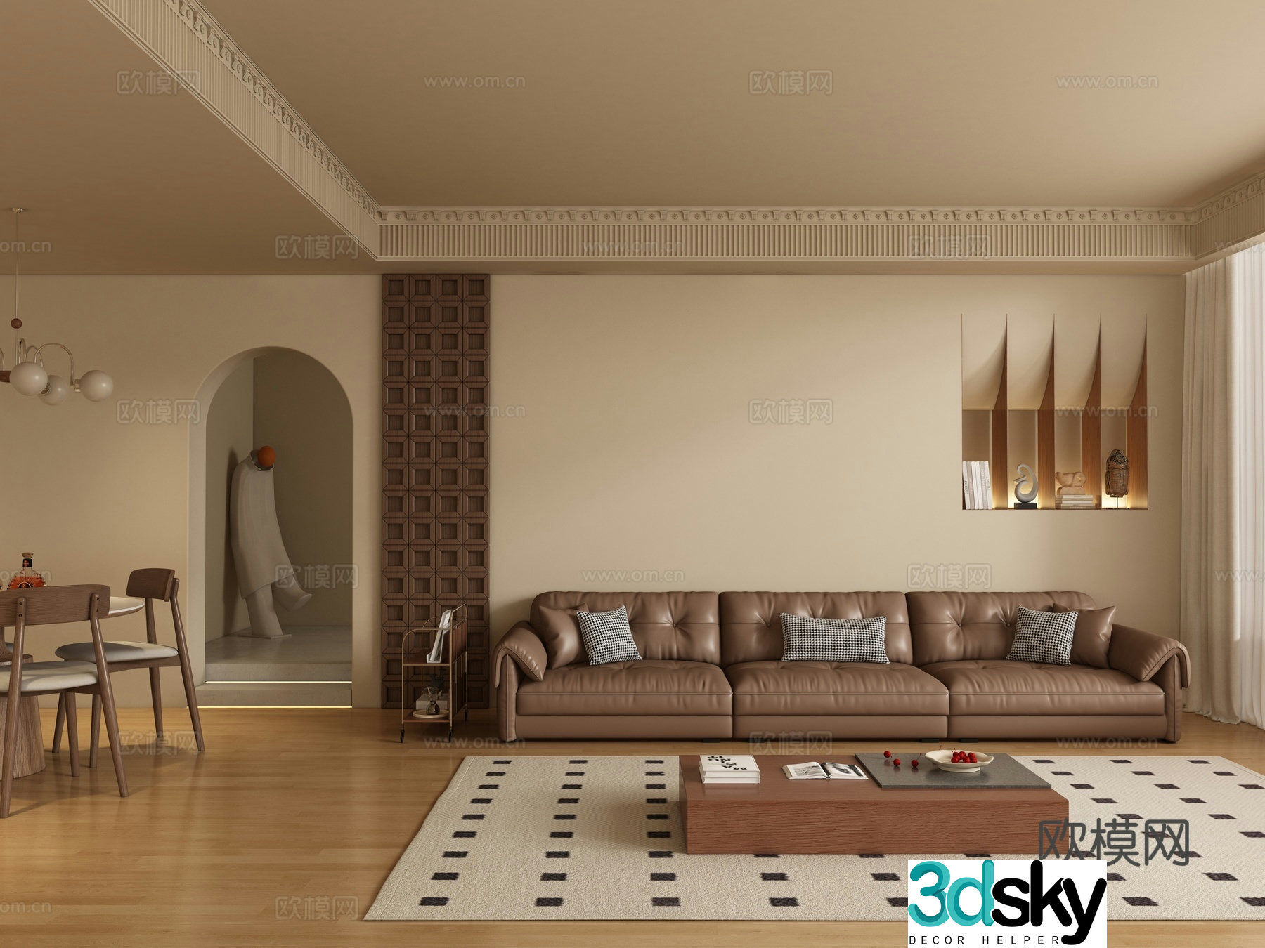 Medieval style living room 3D model