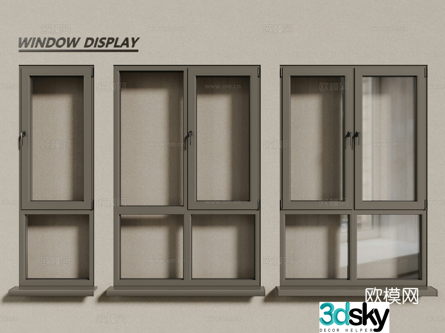Modern windows aluminum alloy windows casement windows floor-to-ceiling windows 3d model
