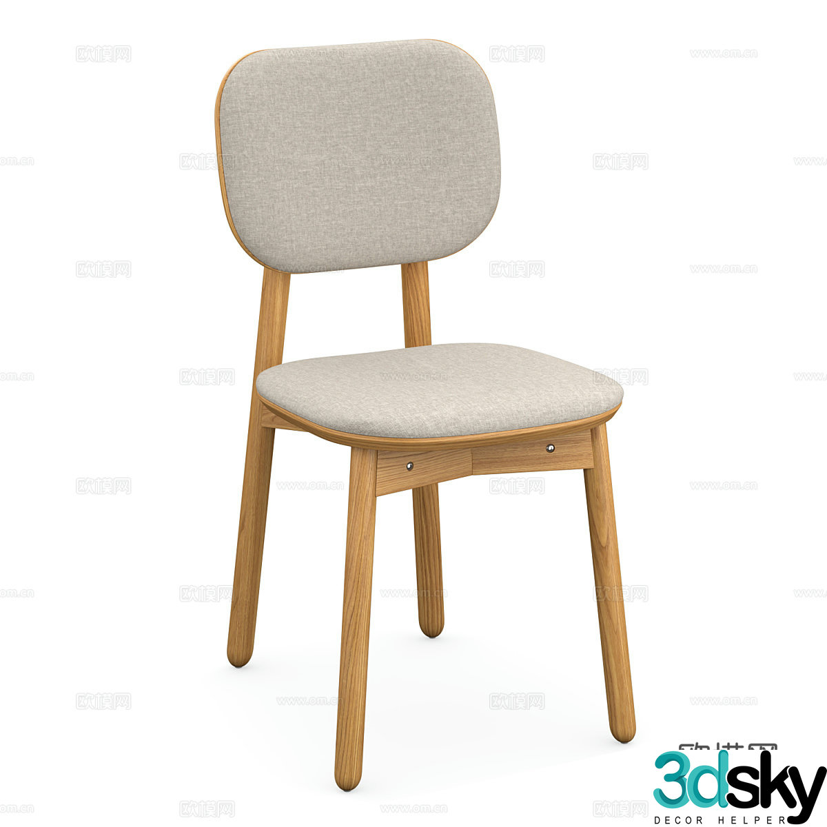 Nordic chair dining chair 3d model