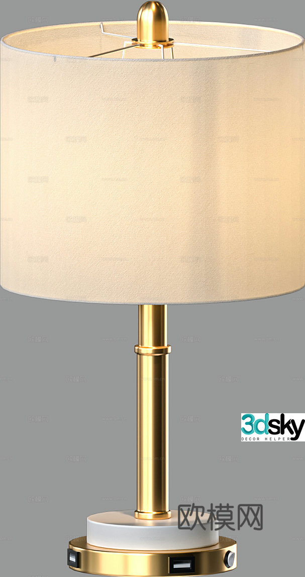 Light luxury table lamp 3D model