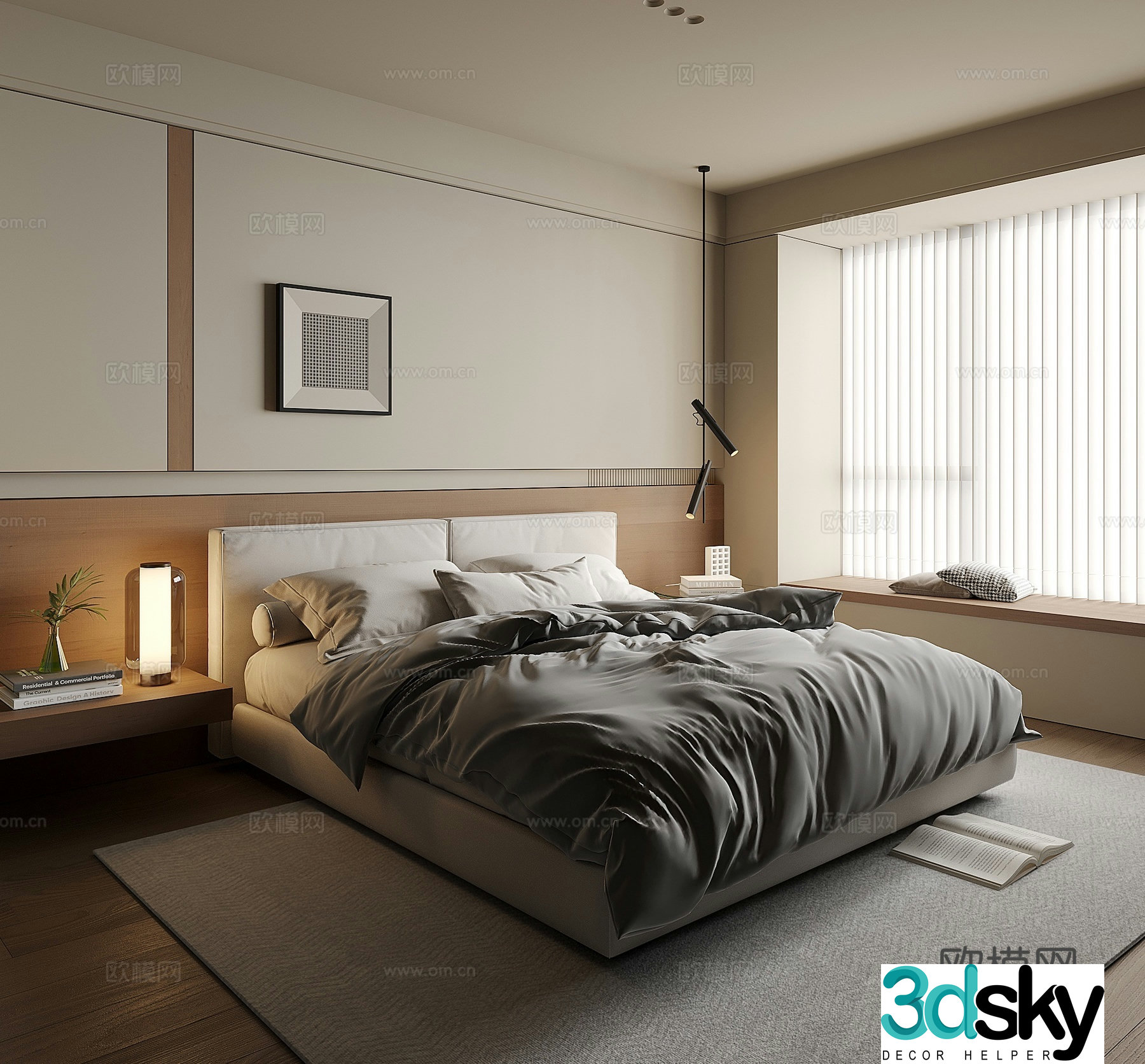Modern bedroom master bedroom 3d model