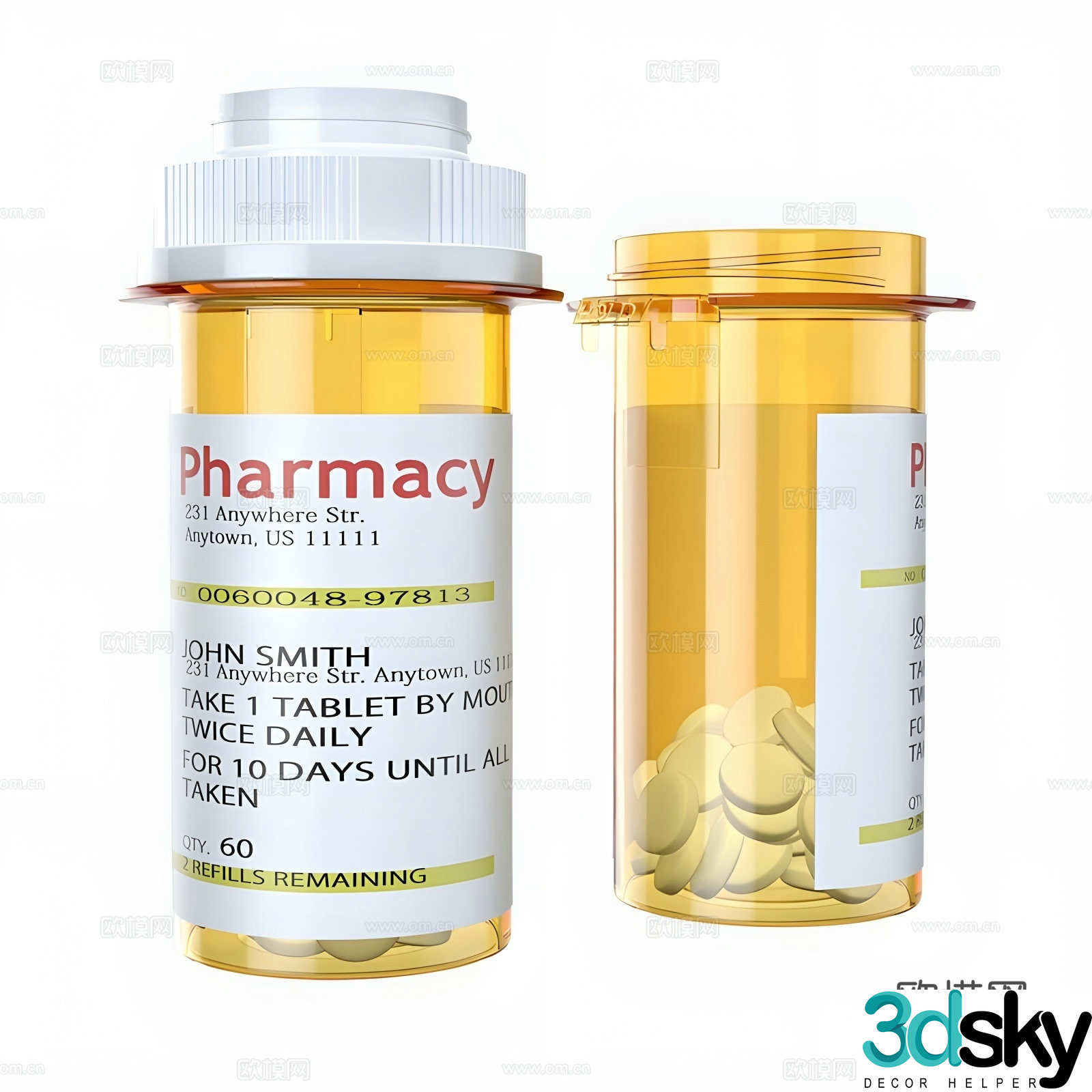 Pill bottle 3d model